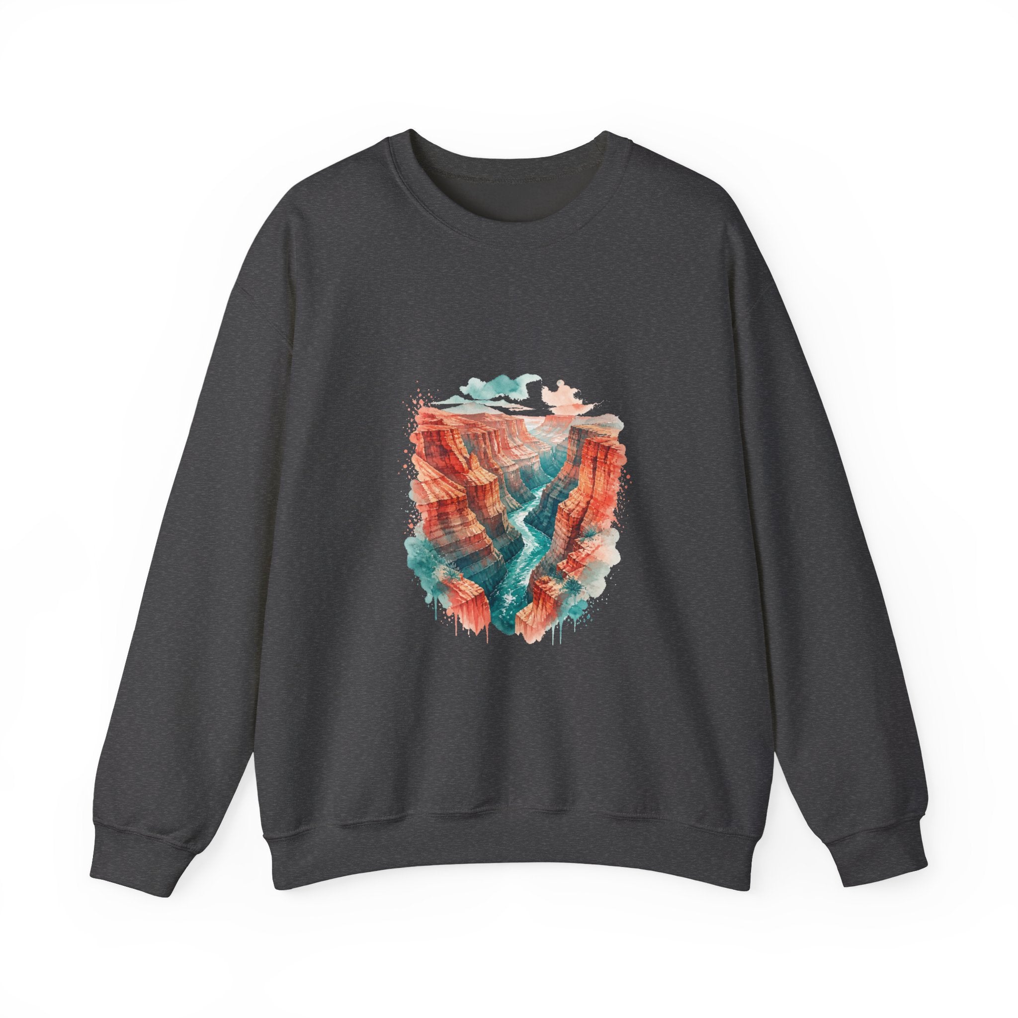Matching Couple Sweatshirt - Lavender Fields & Canyon Matching Couple Comfort Colors Crew Watercolor Art His Hers Birthday Gift - Design B