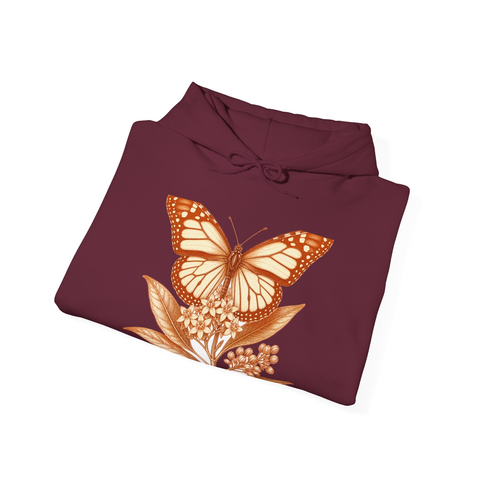 Matching Couple Sweatshirt - Butterfly & Moth Matching Couple Hooded Sweatshirt Vintage Art His Hers Wedding Gift - Design A