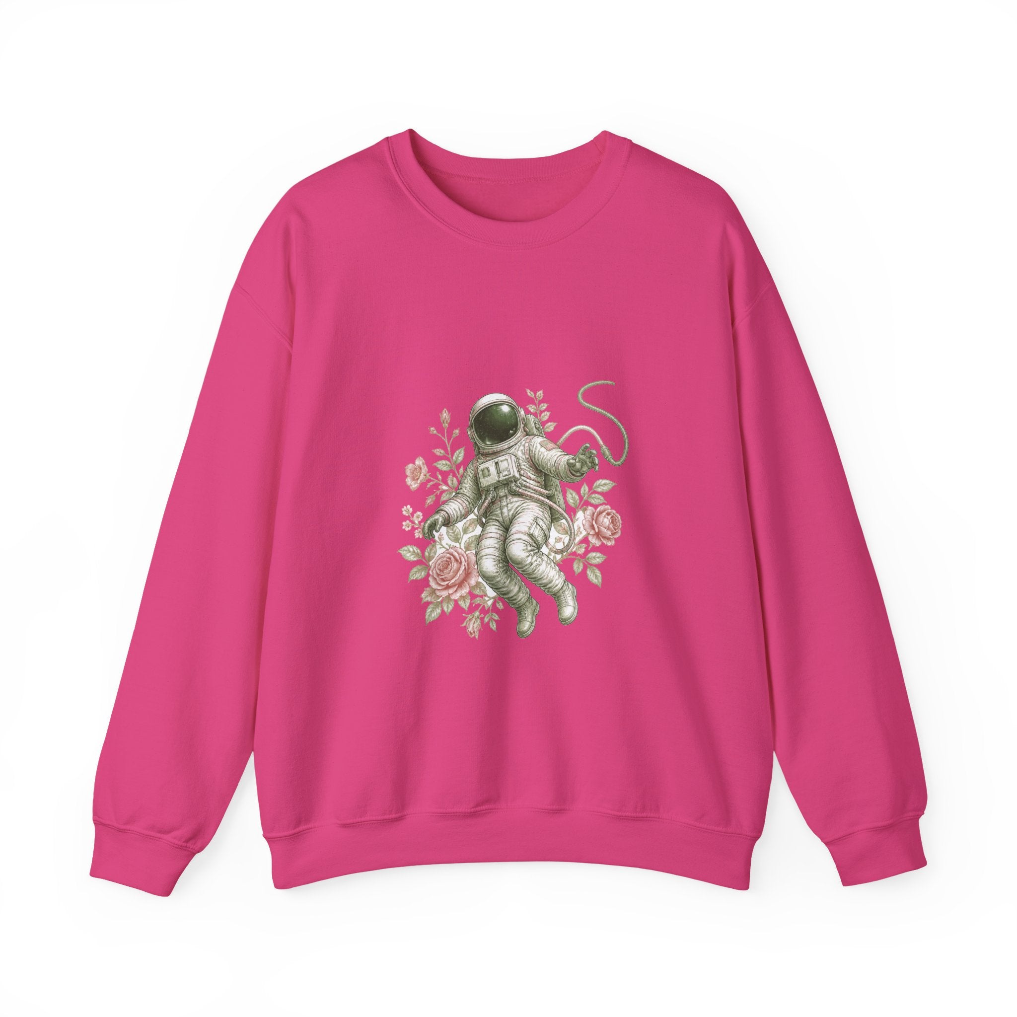 Matching Couple Sweatshirt - Astronaut & Planet Matching Couple Premium Fleece Sweatshirt Vintage Art His Hers Honeymoon Gift - Design A