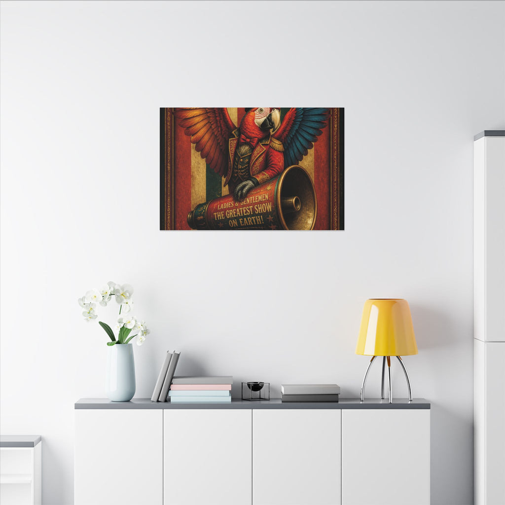 Parrot Ringmaster Wall Art Canvas 24×36 Baroque Studio Decor Maximalist Print