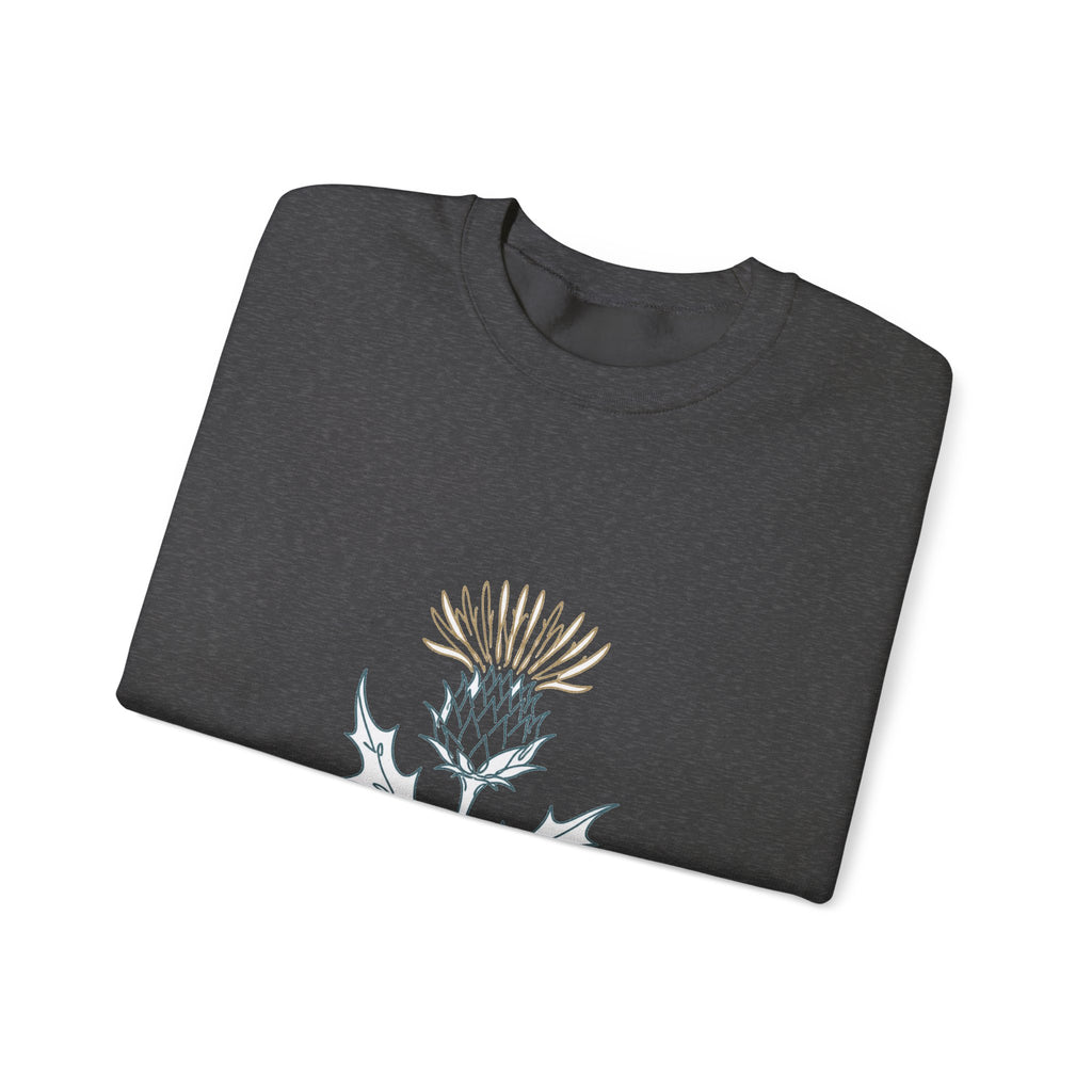 Matching Couple Sweatshirt - Lavender & Thistle Matching Couple Premium Fleece Sweatshirt Minimalist Art His Hers Christmas Gift - Design B