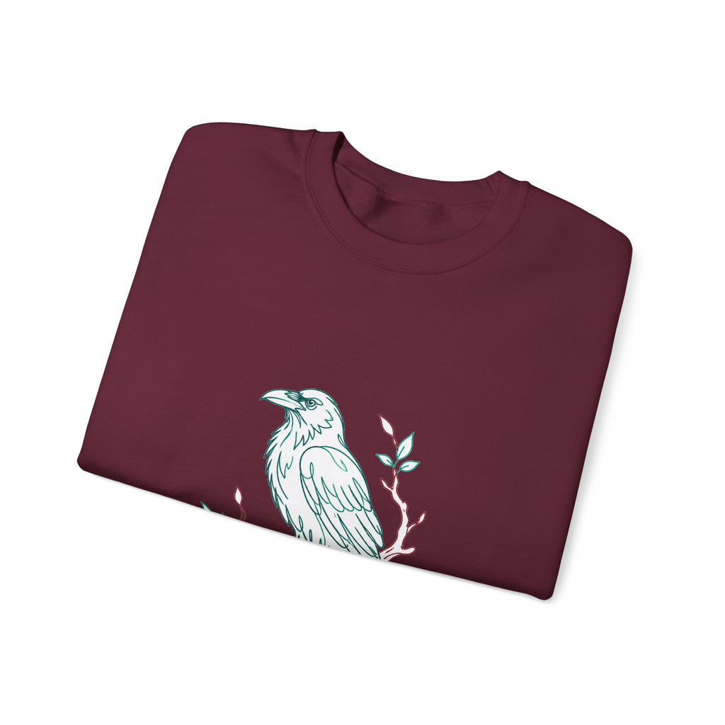 Matching Couple Sweatshirt - Raven & Swan Matching Couple Premium Fleece Sweatshirt Minimalist Art His Hers Christmas Gift - Design A