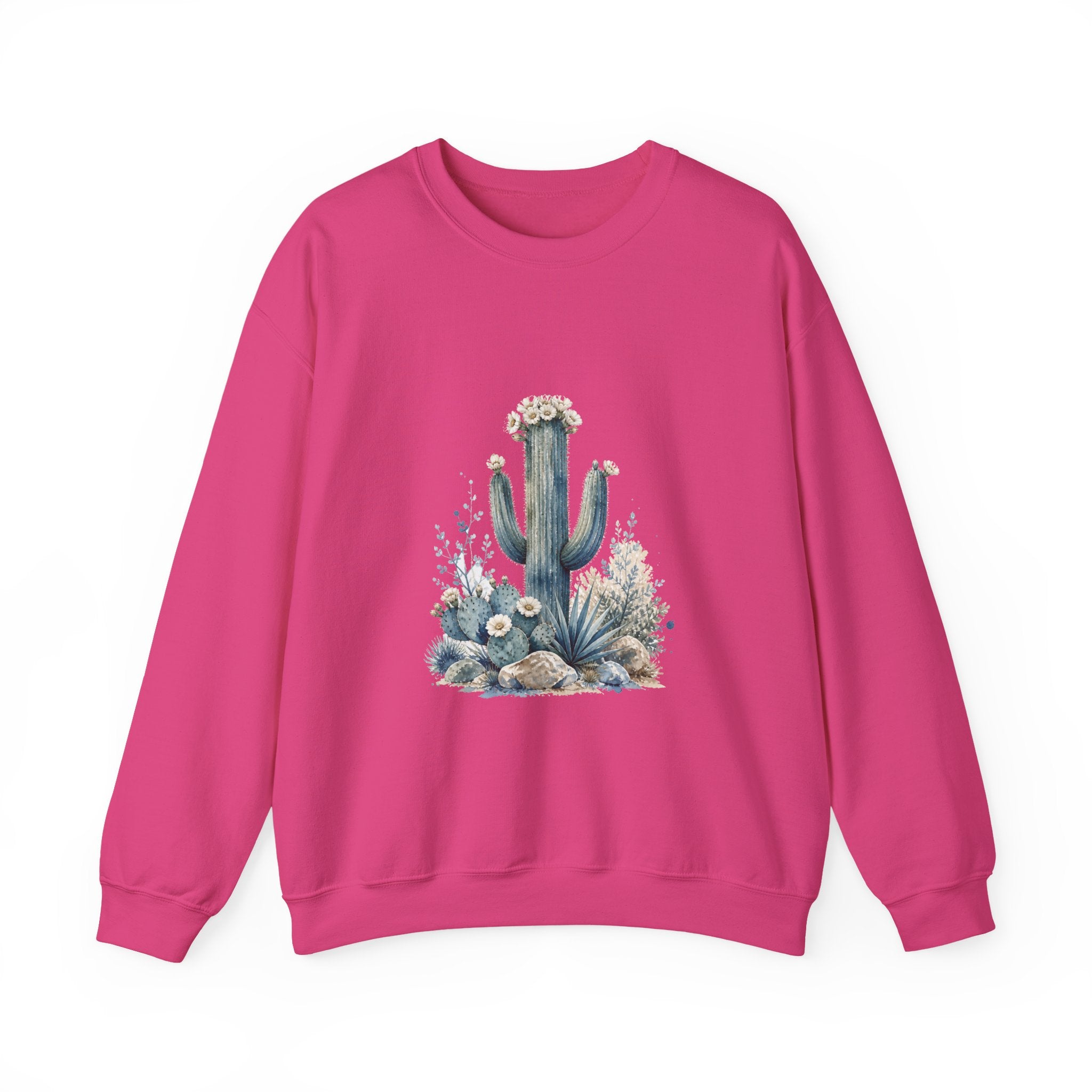 Matching Couple Sweatshirt - Desert & Rainforest Matching Couple Premium Fleece Sweatshirt Watercolor Art His Hers Birthday Gift - Design A