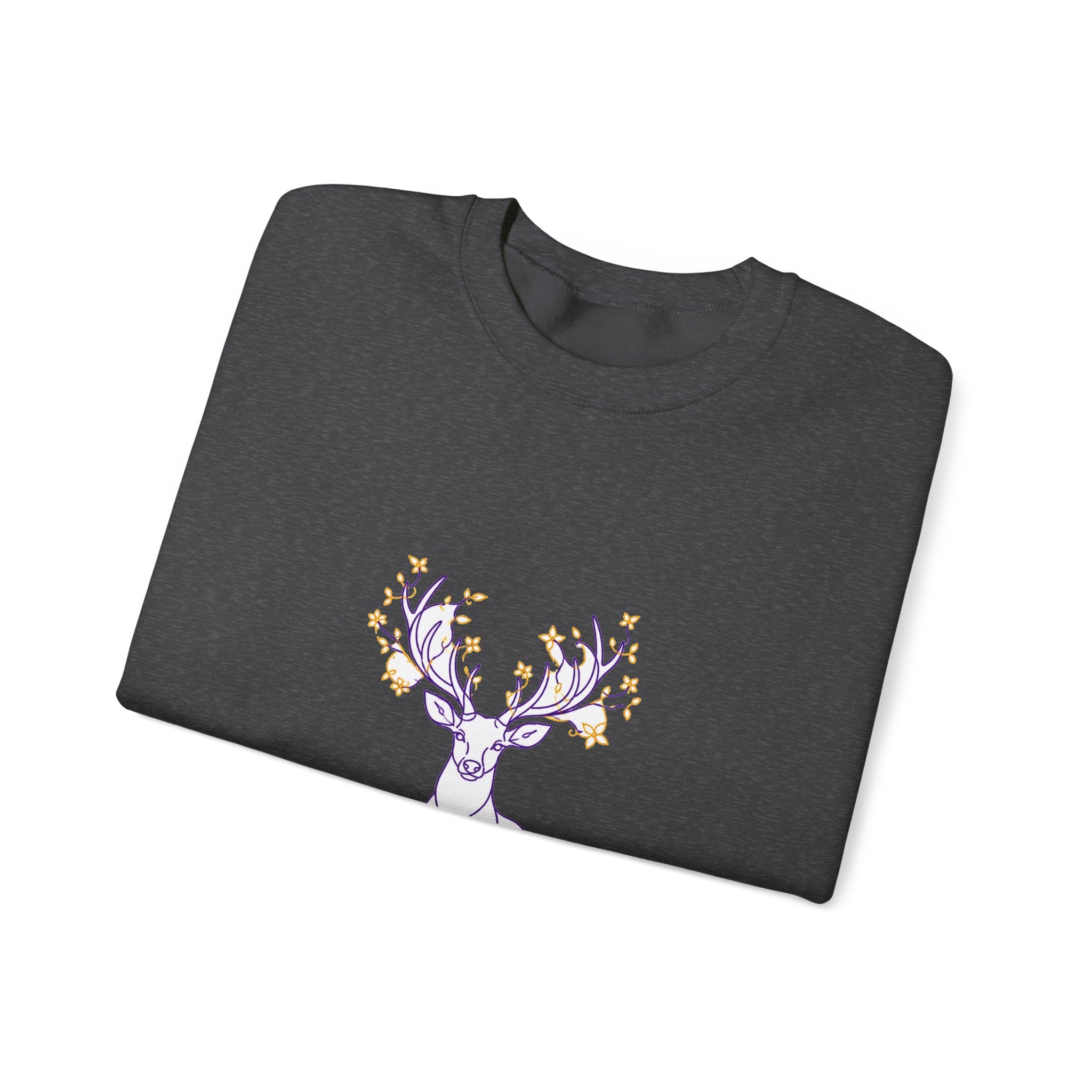 Matching Couple Sweatshirt - Bear & Deer Matching Couple Crewneck Sweatshirt Minimalist Art His Hers Valentine Gift - Design B
