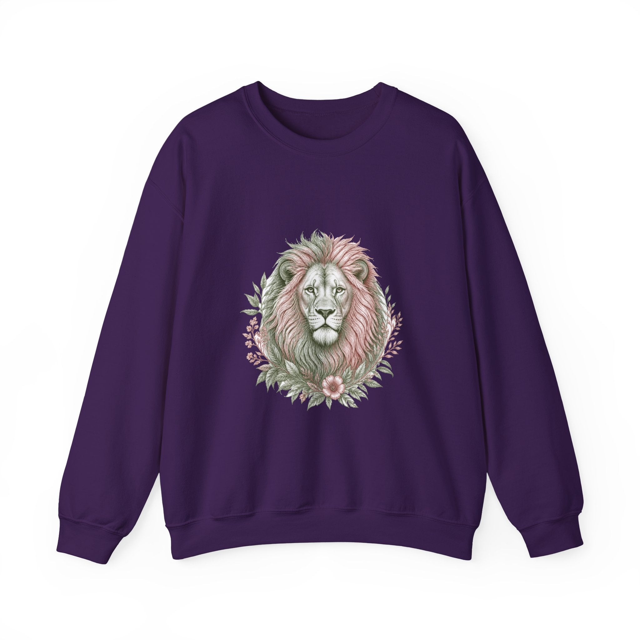 Matching Couple Sweatshirt - Lion & Lamb Matching Couple Premium Fleece Sweatshirt Hand-Drawn Art His Hers Anniversary Gift - Design A