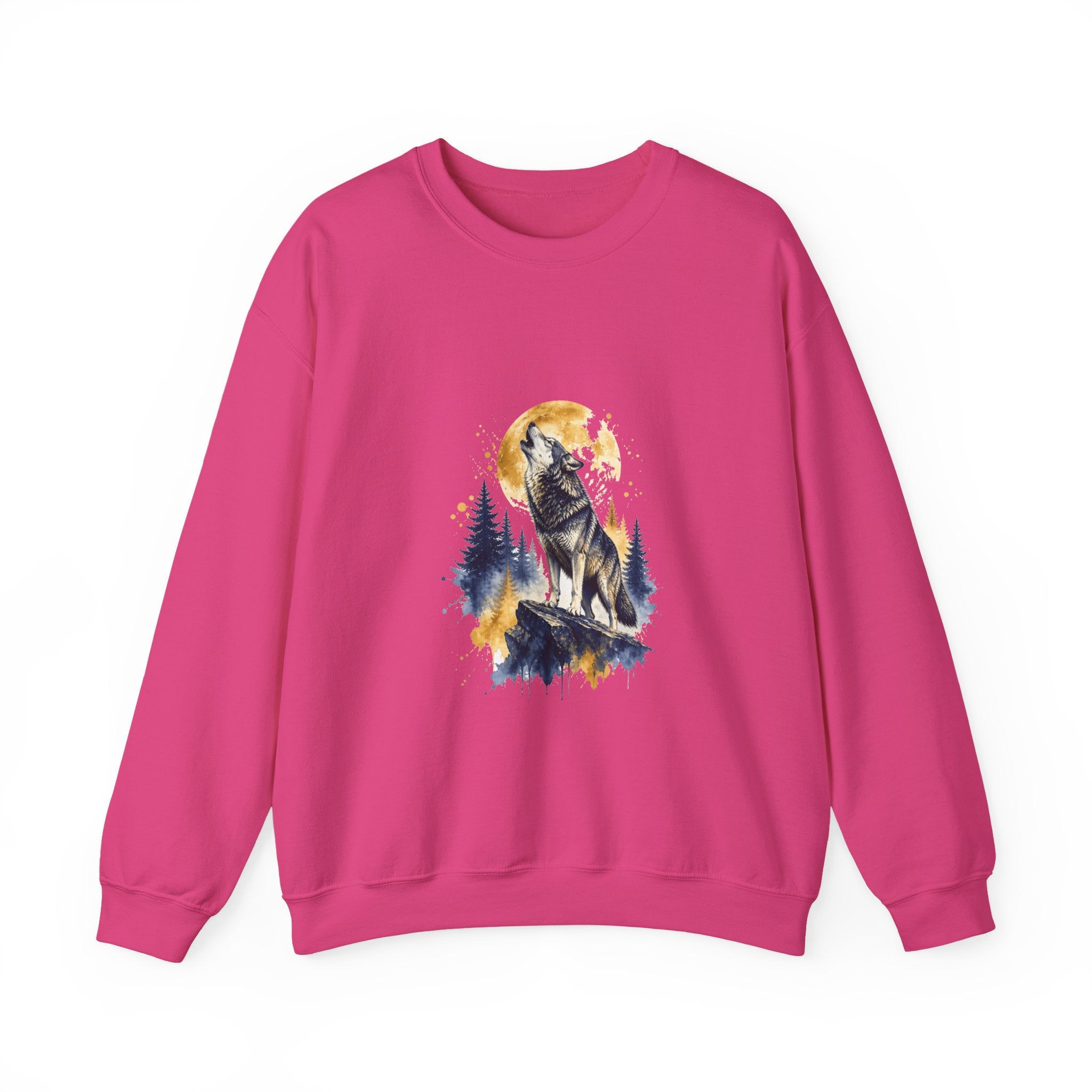 Matching Couple Sweatshirt - Wolf & Dove Matching Couple Comfort Colors Crew Watercolor Art His Hers Birthday Gift - Design A
