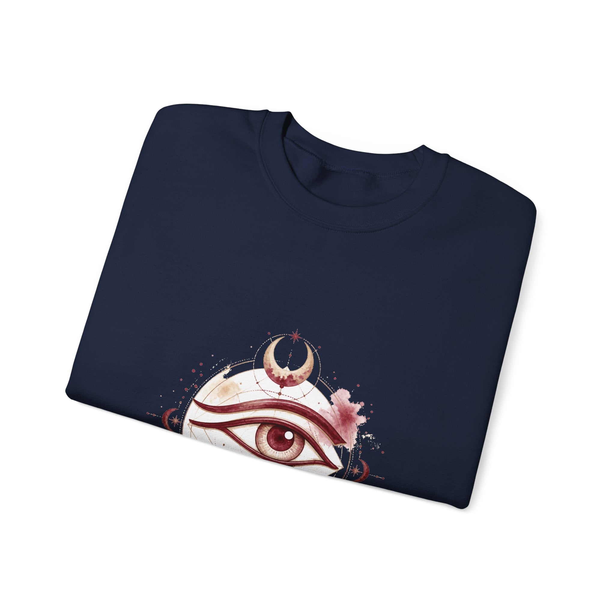 Matching Couple Sweatshirt - Eye of Ra & Horus Matching Couple Crewneck Sweatshirt Watercolor Art His Hers Engagement Gift - Design B