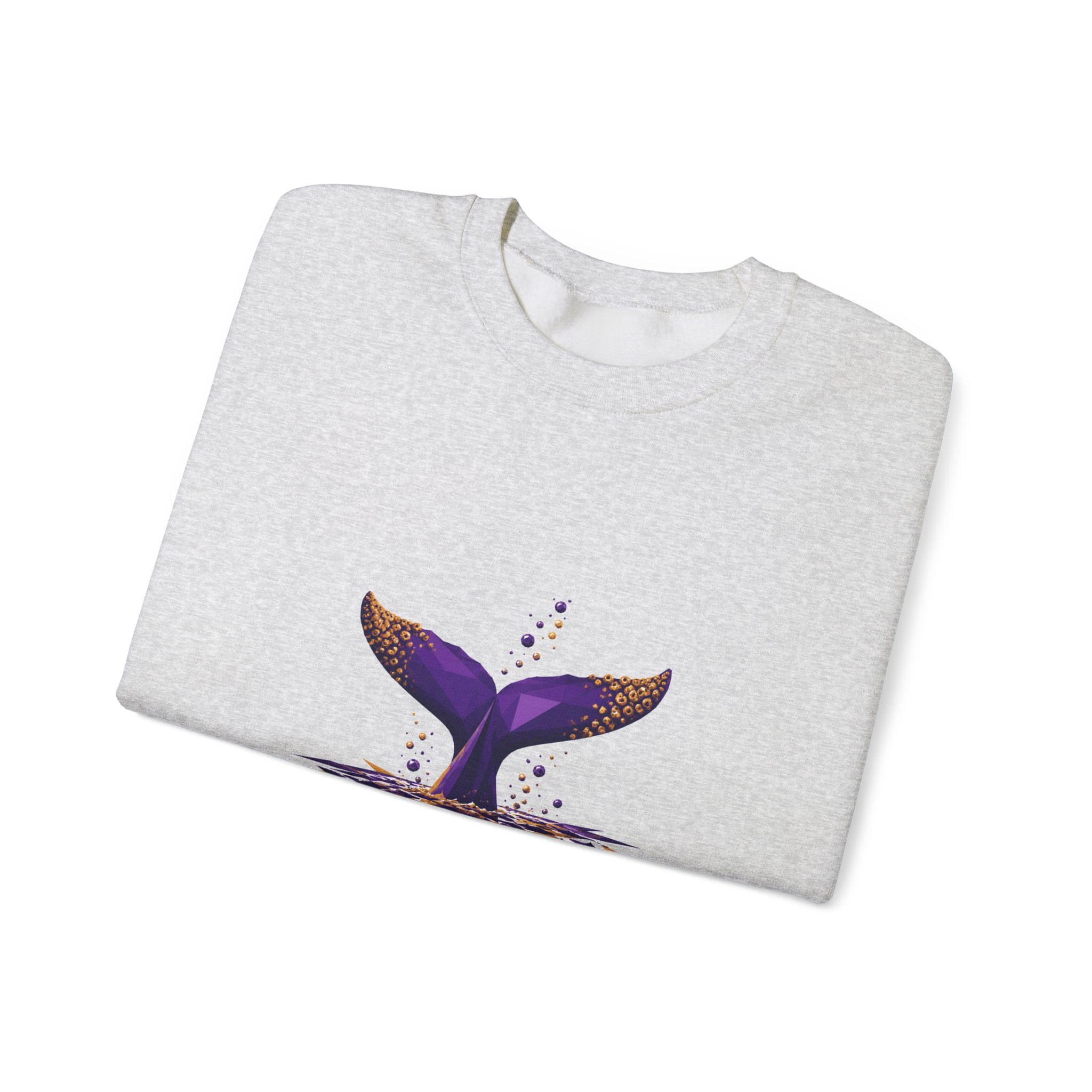 Matching Couple Sweatshirt - Eagle & Whale Matching Couple Premium Fleece Sweatshirt Geometric Art His Hers Love Gift - Design B
