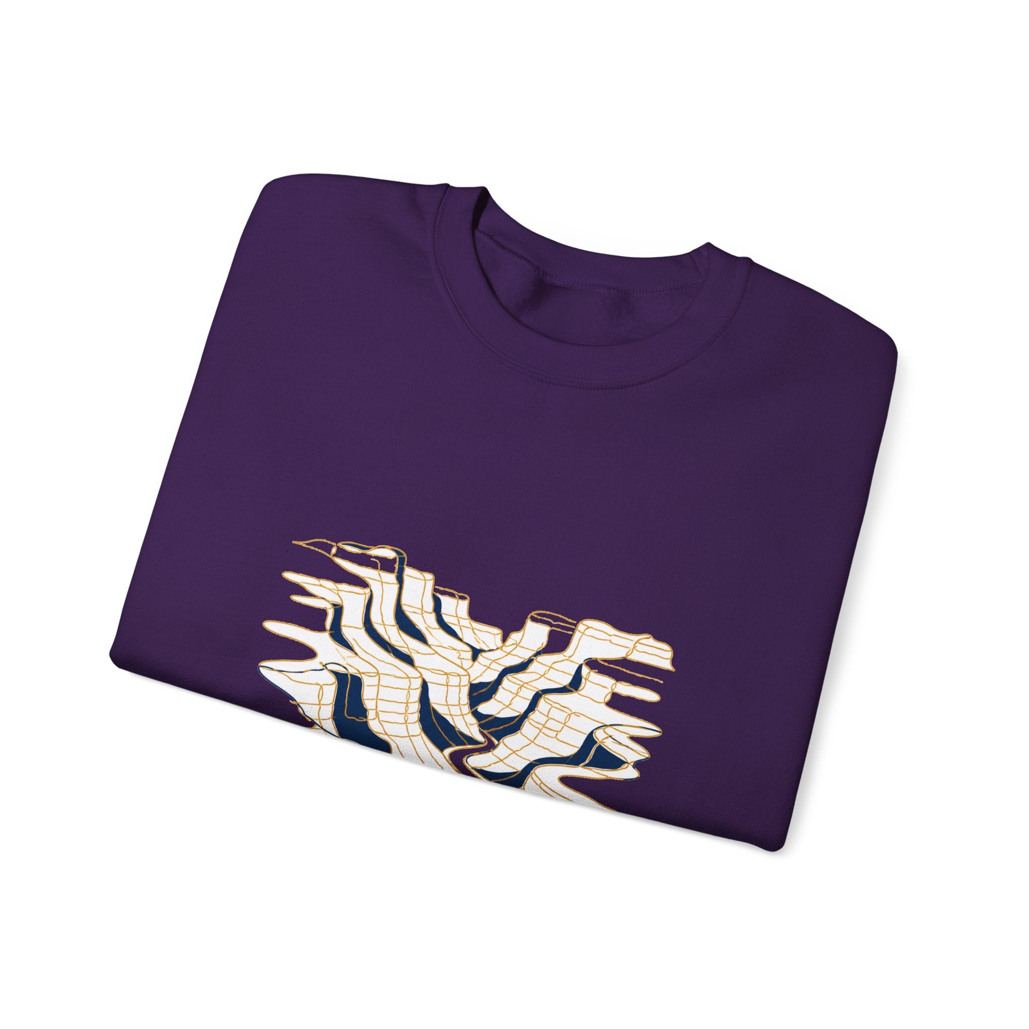 Matching Couple Sweatshirt - Lavender Fields & Canyon Matching Couple Crewneck Sweatshirt Minimalist Art His Hers Valentine Gift - Design B
