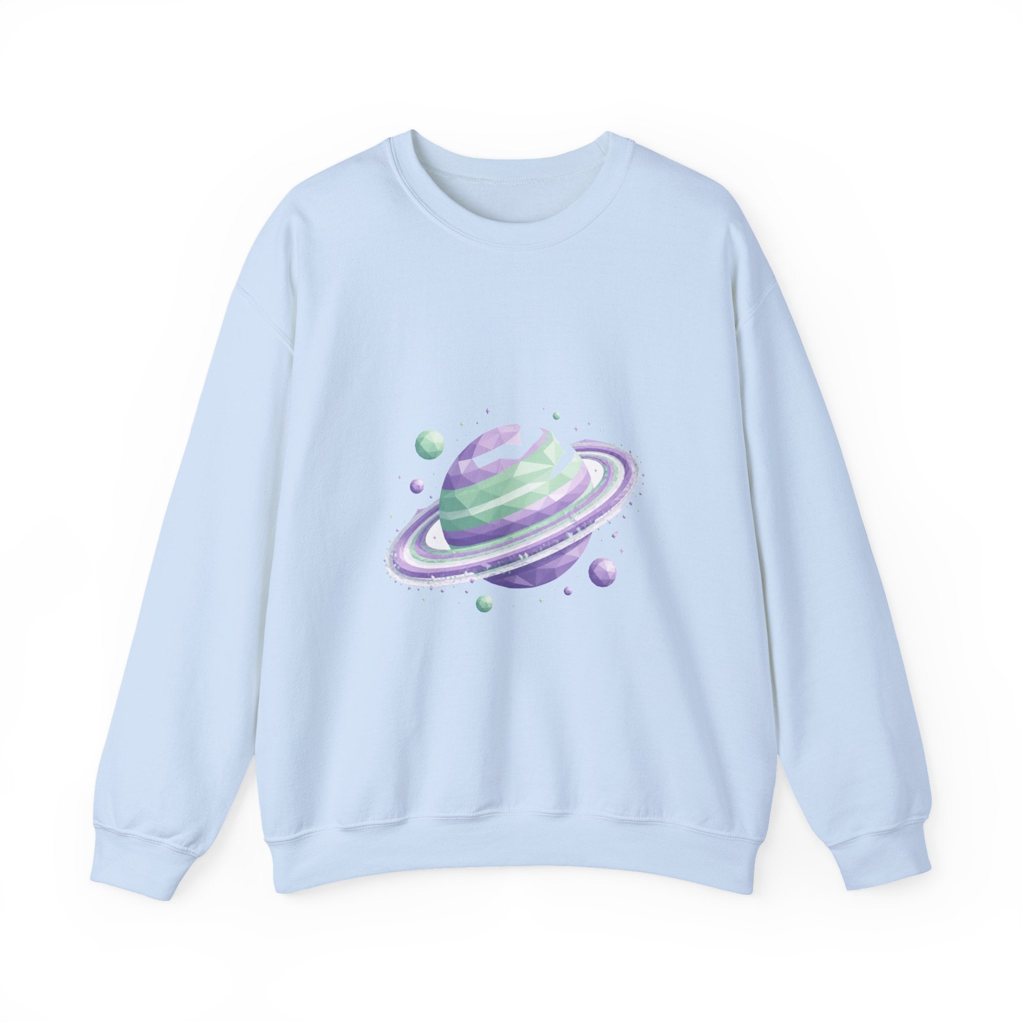 Matching Couple Sweatshirt - Astronaut & Planet Matching Couple Crewneck Sweatshirt Geometric Art His Hers Couple Gift - Design B