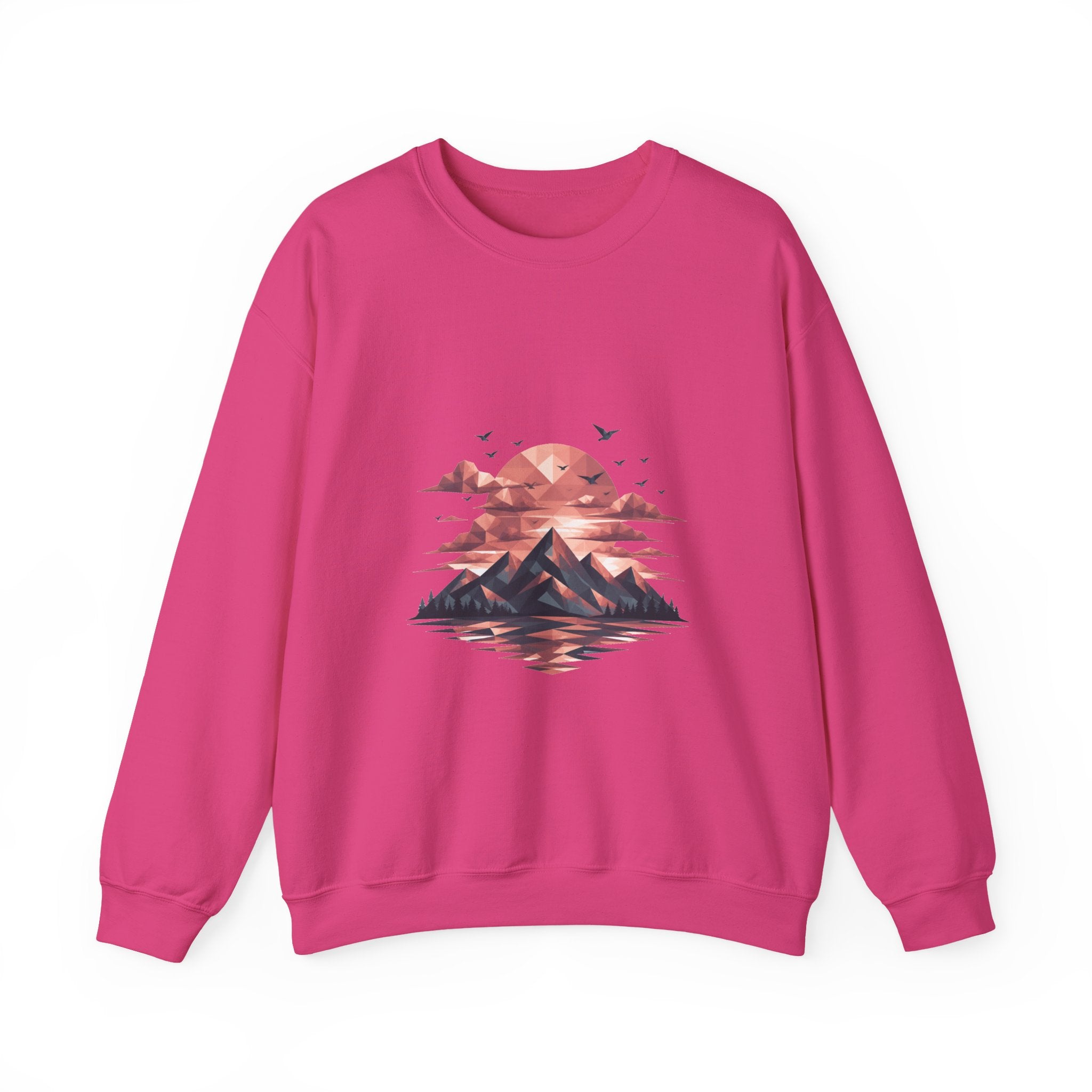 Matching Couple Sweatshirt - Sunrise & Sunset Matching Couple Comfort Colors Crew Geometric Art His Hers Love Gift - Design B