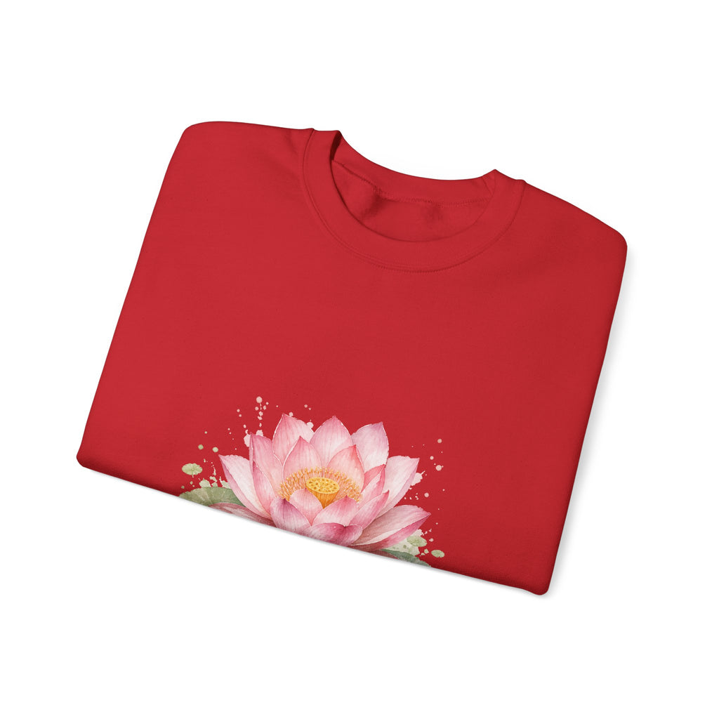 Matching Couple Sweatshirt - Open & Closed Lotus Matching Couple Premium Fleece Sweatshirt Watercolor Art His Hers Birthday Gift - Design A