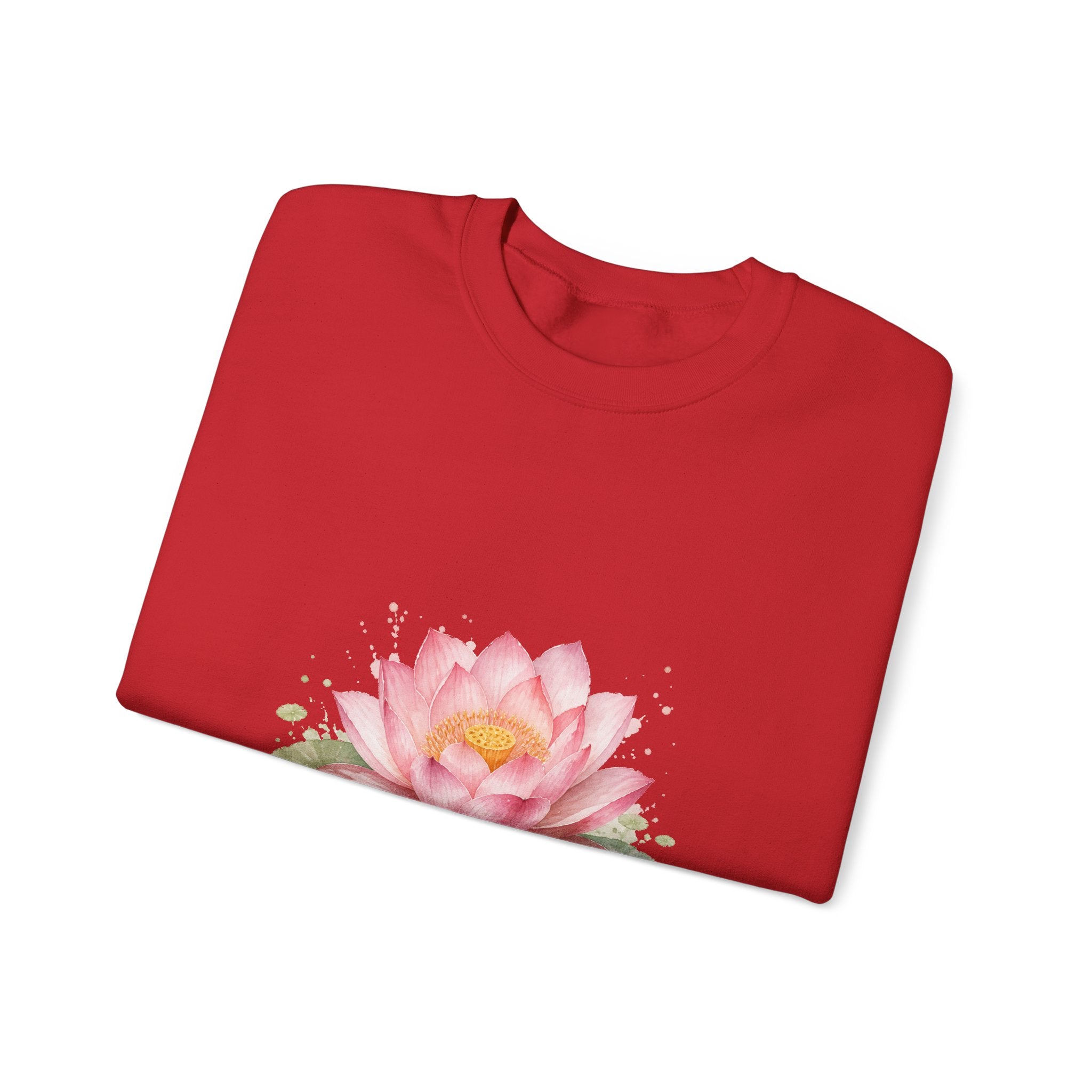 Matching Couple Sweatshirt - Open & Closed Lotus Matching Couple Premium Fleece Sweatshirt Watercolor Art His Hers Birthday Gift - Design A