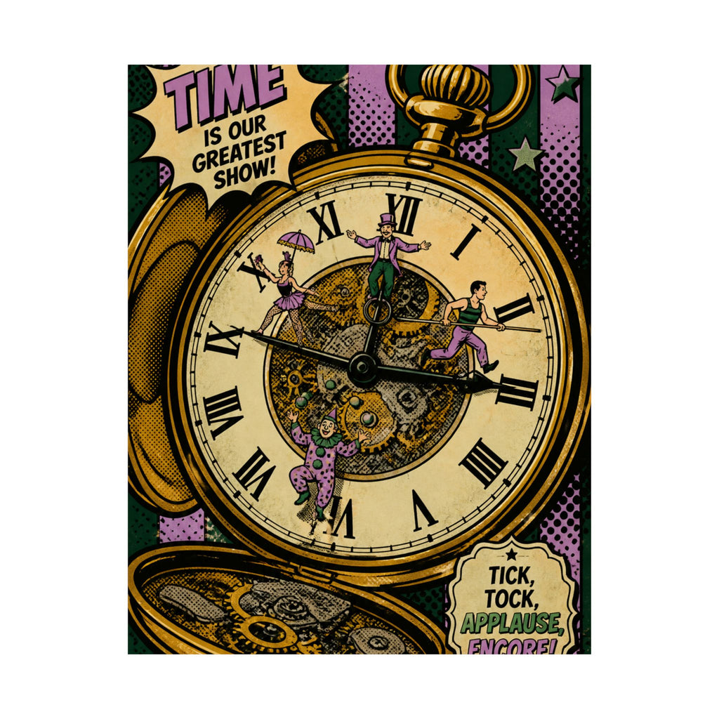 Pocket Watch Performers Wall Art Poster 24×36 Pop Art Restaurant Decor Maximalist Print