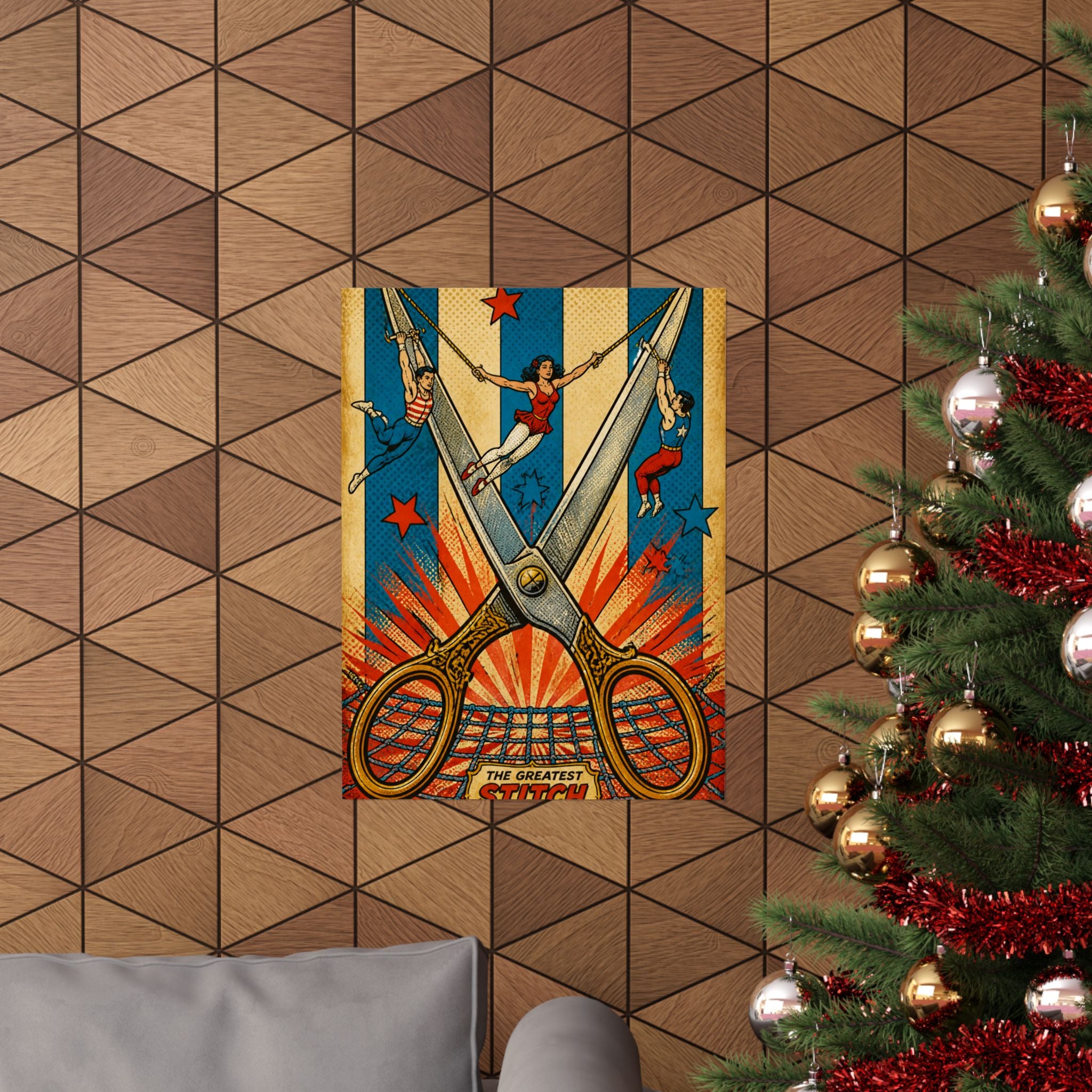 Giant Scissors Trapeze Wall Art Poster 18×24 Pop Art Living Room Decor Maximalist Print