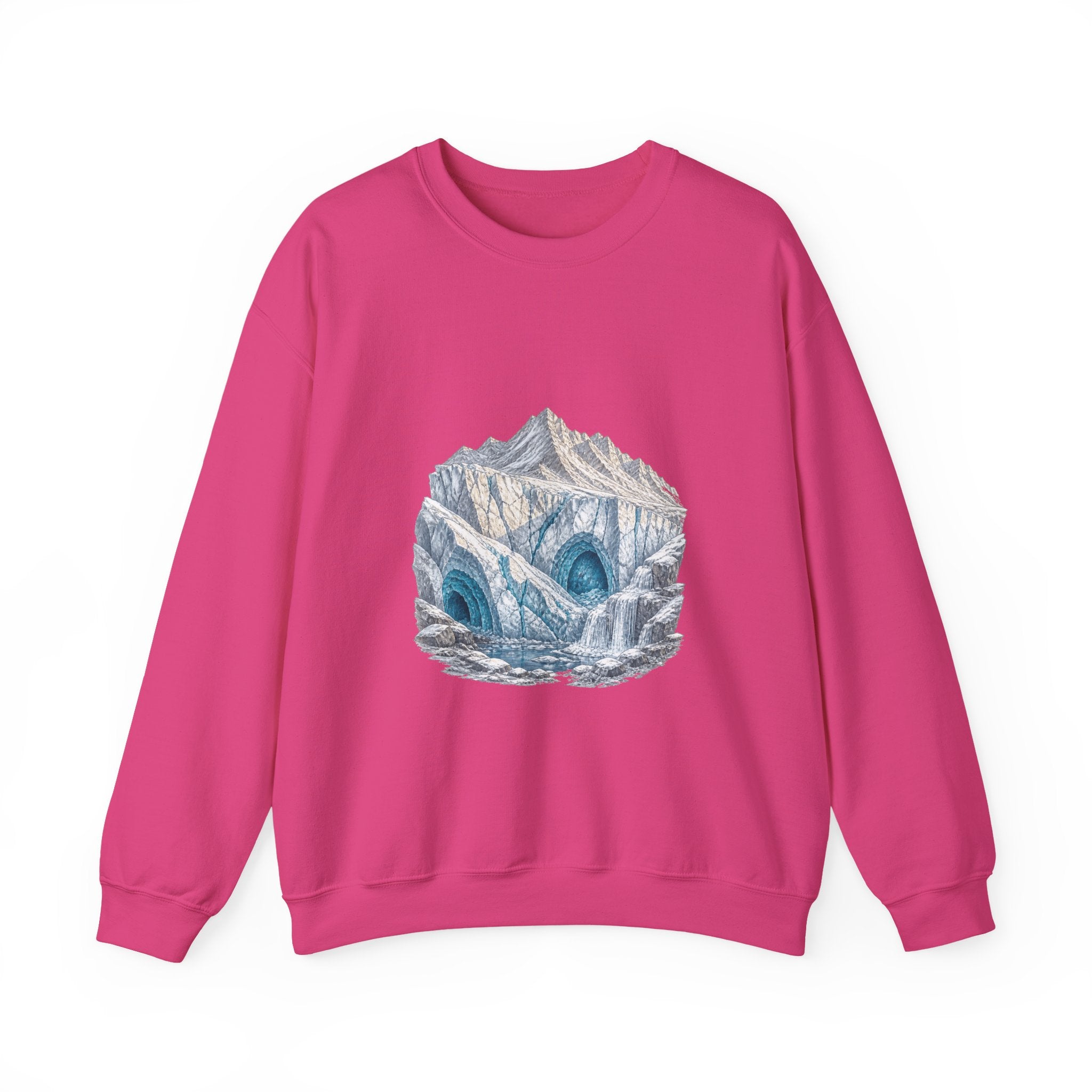 Matching Couple Sweatshirt - Volcano & Glacier Matching Couple Comfort Colors Crew Hand-Drawn Art His Hers Anniversary Gift - Design B