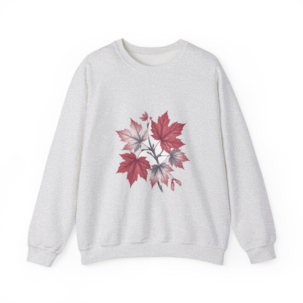 Matching Couple Sweatshirt - Cherry Blossom & Maple Leaf Matching Couple Crewneck Sweatshirt Vintage Art His Hers Wedding Gift - Design B