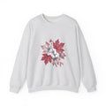 Matching Couple Sweatshirt - Cherry Blossom & Maple Leaf Matching Couple Crewneck Sweatshirt Vintage Art His Hers Wedding Gift - Design B