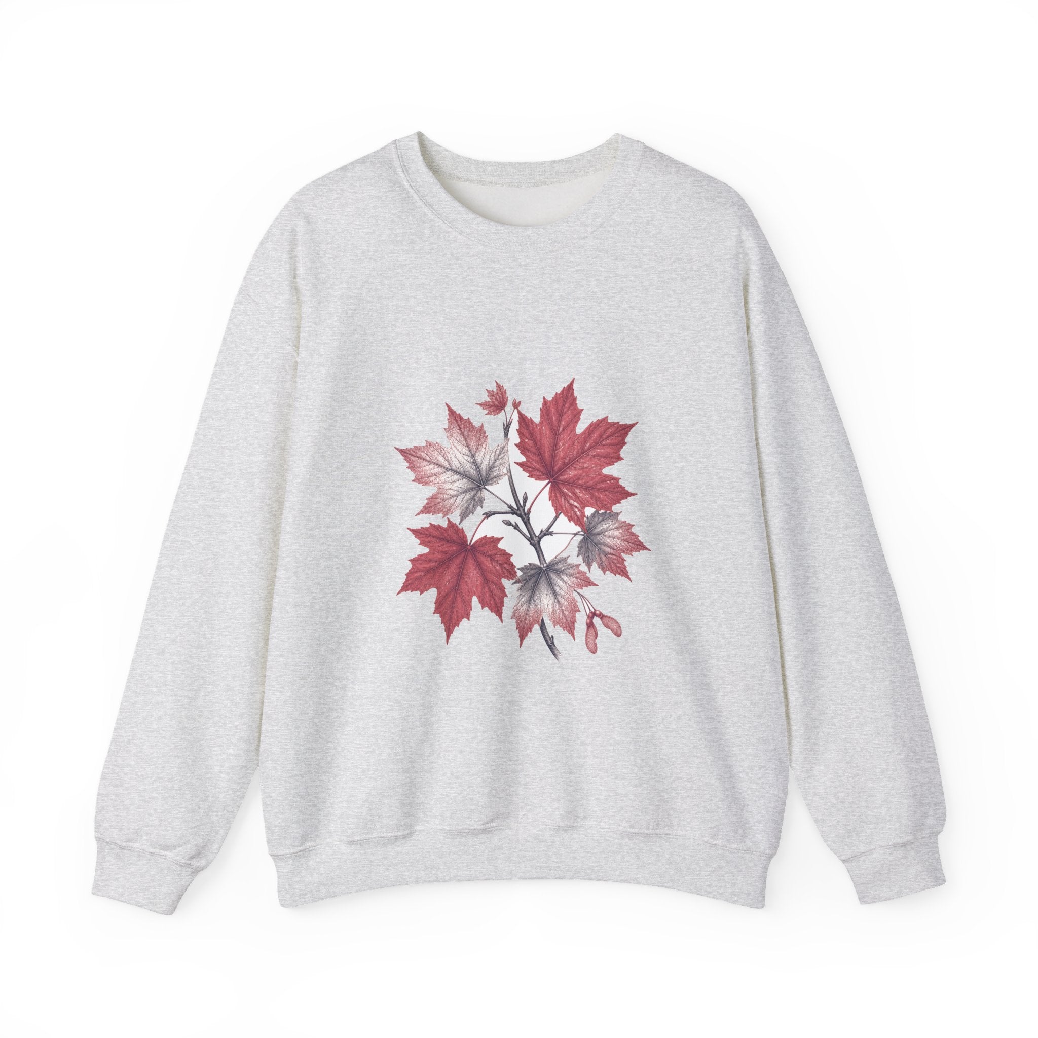 Matching Couple Sweatshirt - Cherry Blossom & Maple Leaf Matching Couple Crewneck Sweatshirt Vintage Art His Hers Wedding Gift - Design B
