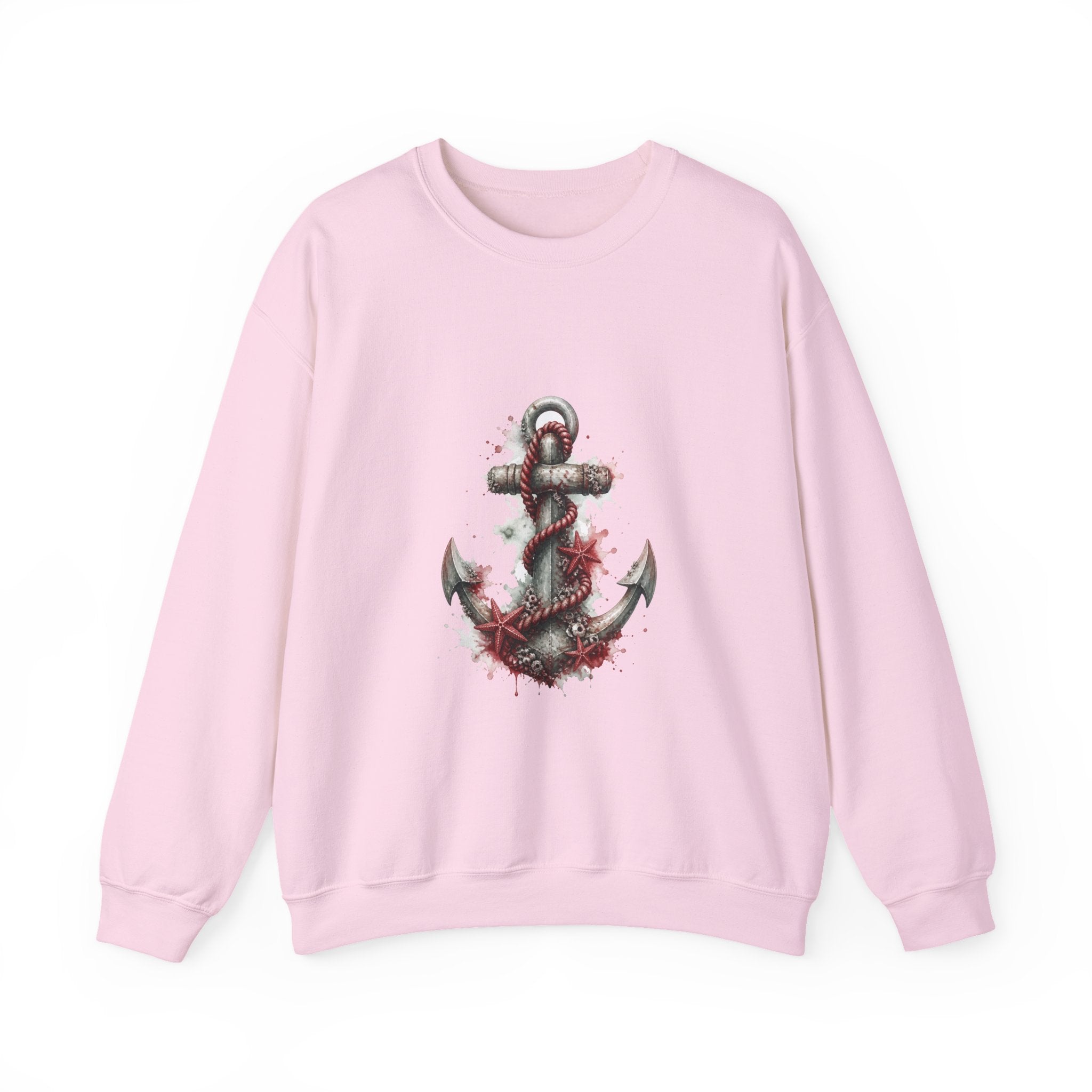 Matching Couple Sweatshirt - Anchor & Sail Matching Couple Premium Fleece Sweatshirt Watercolor Art His Hers Birthday Gift - Design A