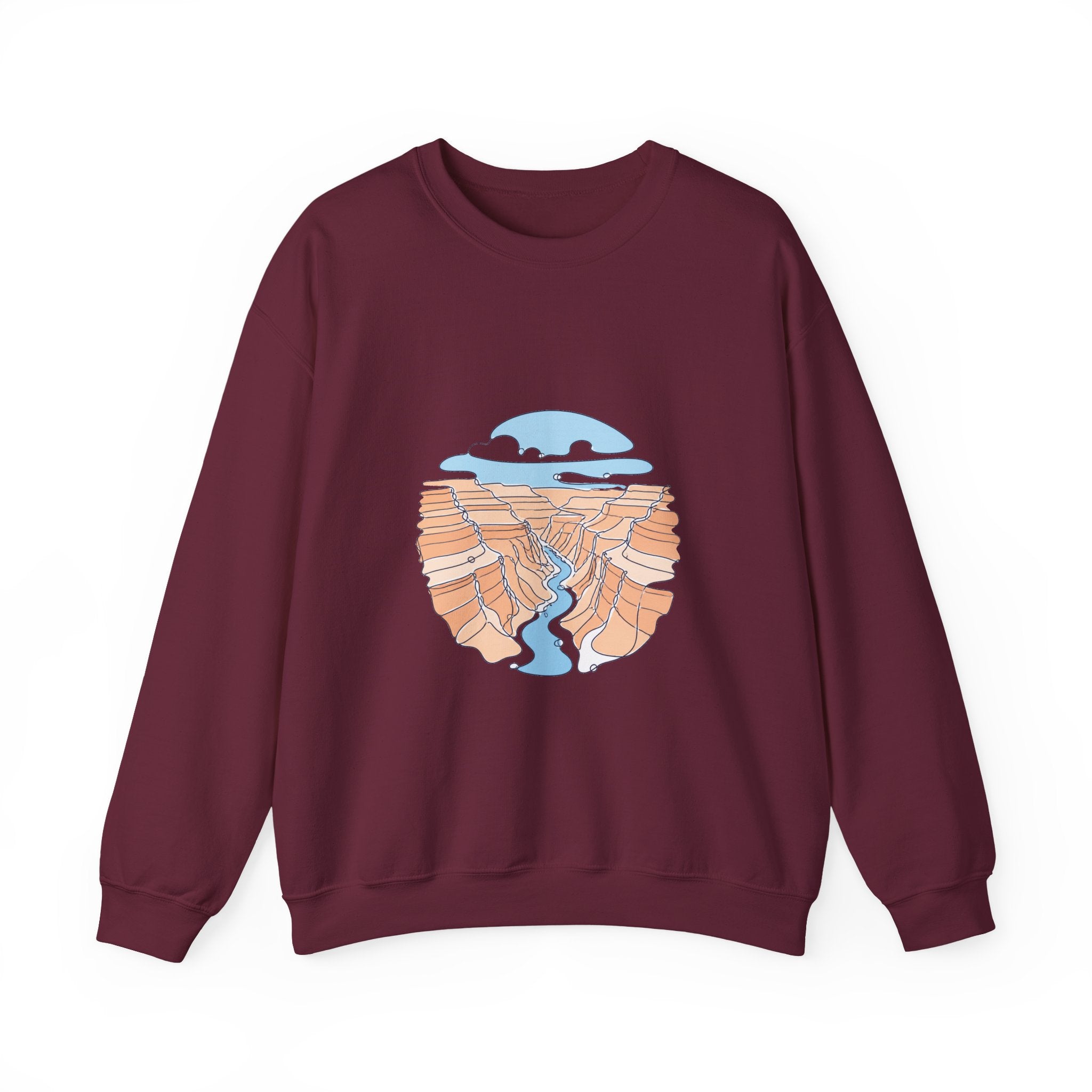 Matching Couple Sweatshirt - Lavender Fields & Canyon Matching Couple Comfort Colors Crew Minimalist Art His Hers Christmas Gift - Design B