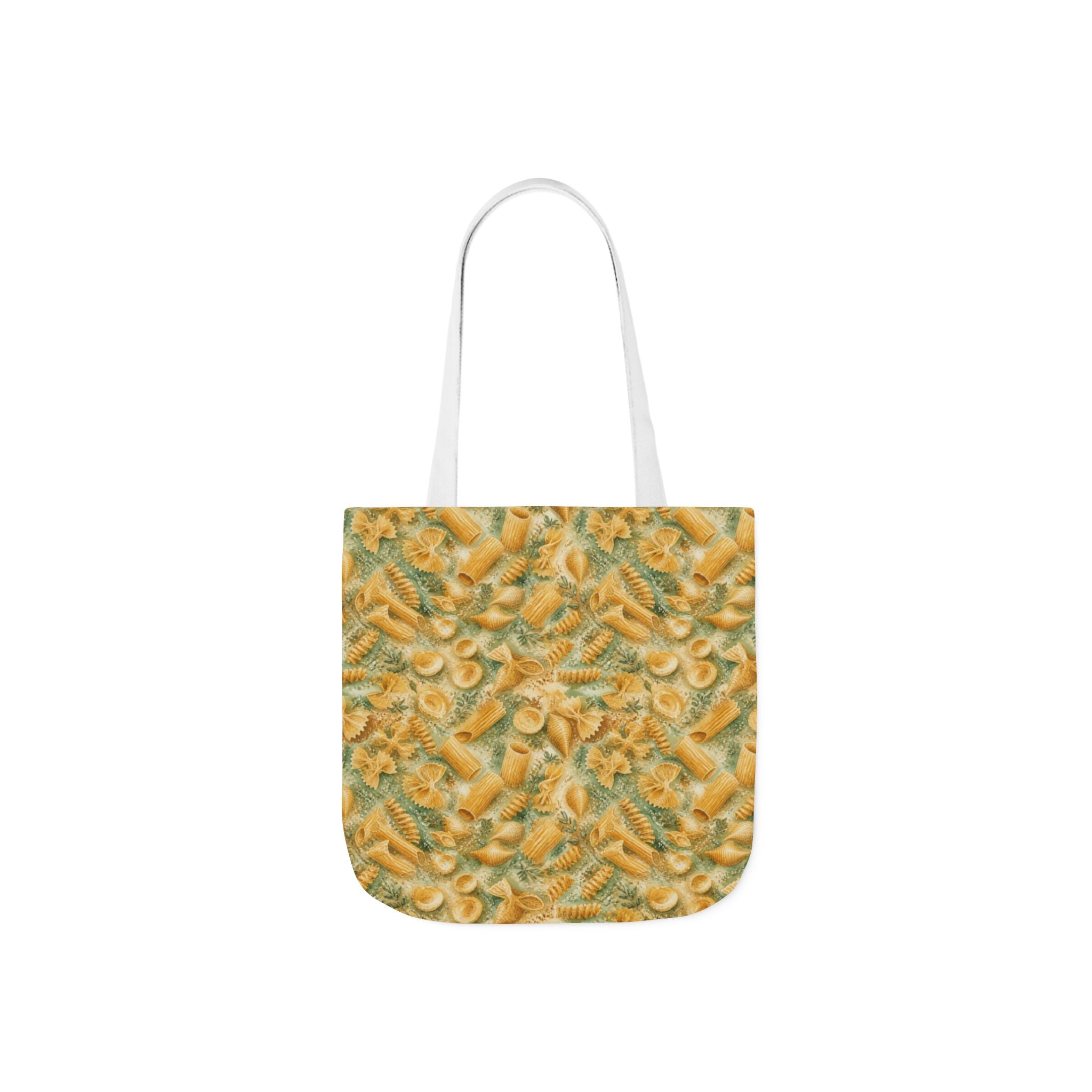 Italian Pasta Shapes Canvas Tote Bag Mediterranean Kitchen Watercolor Splash Design Italian Cottagecore Gift