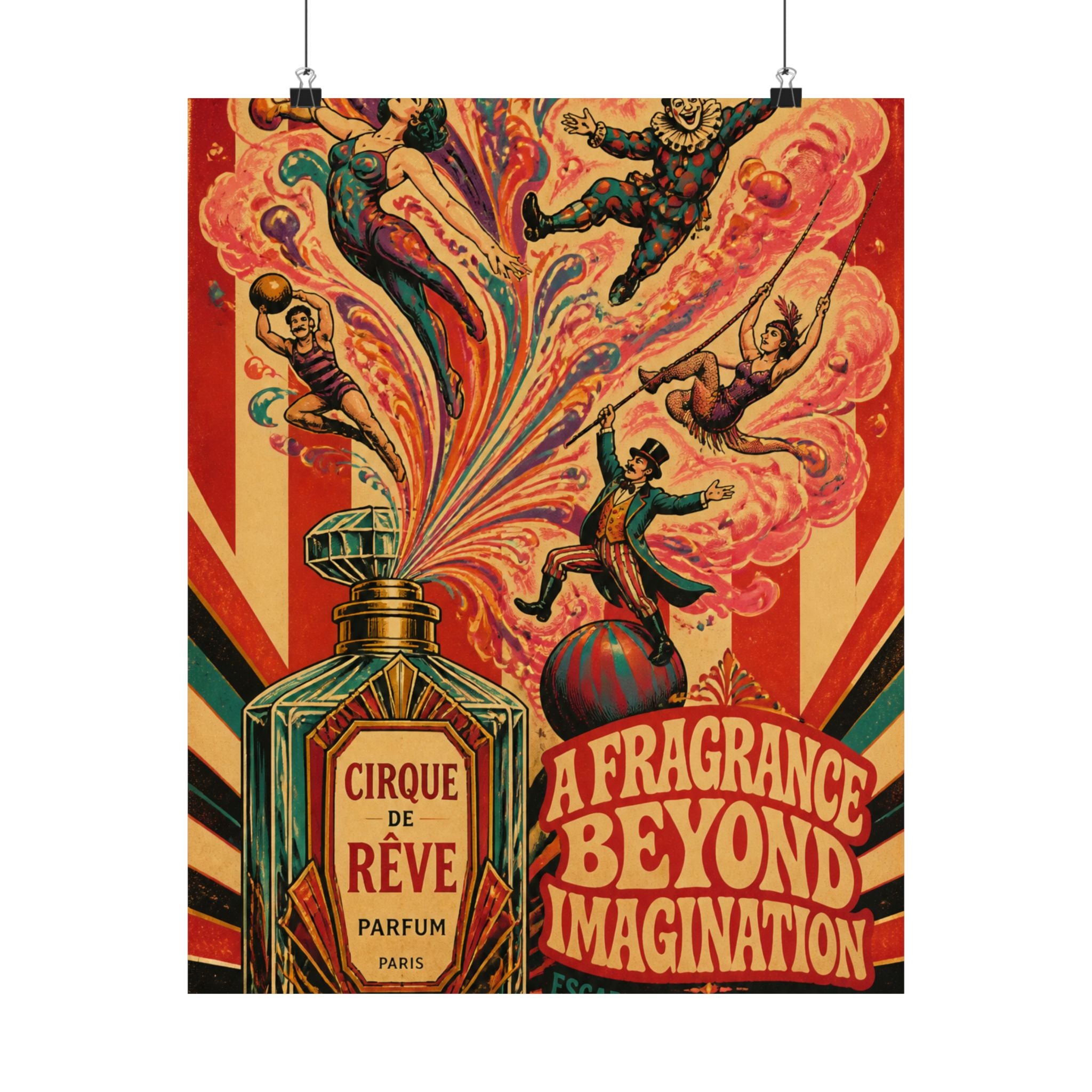 Perfume Bottle Fountain Wall Art Poster 24×36 Psychedelic Dining Room Decor Maximalist Print