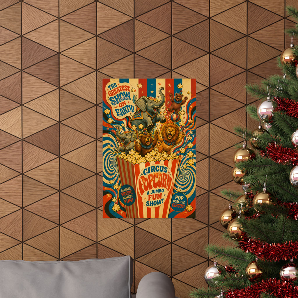 Popcorn Box Animals Wall Art Poster 24×36 Psychedelic Dining Room Decor Maximalist Print