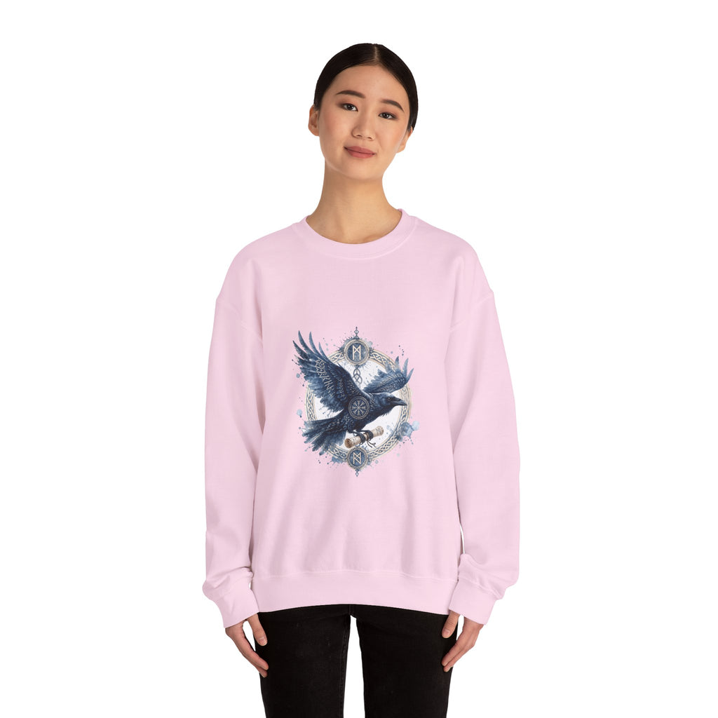 Matching Couple Sweatshirt - Huginn & Muninn Matching Couple Comfort Colors Crew Watercolor Art His Hers Birthday Gift - Design B
