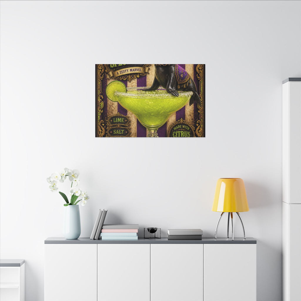 Margarita Balancing Seal Wall Art Canvas 16×20 Baroque Home Office Decor Maximalist Print