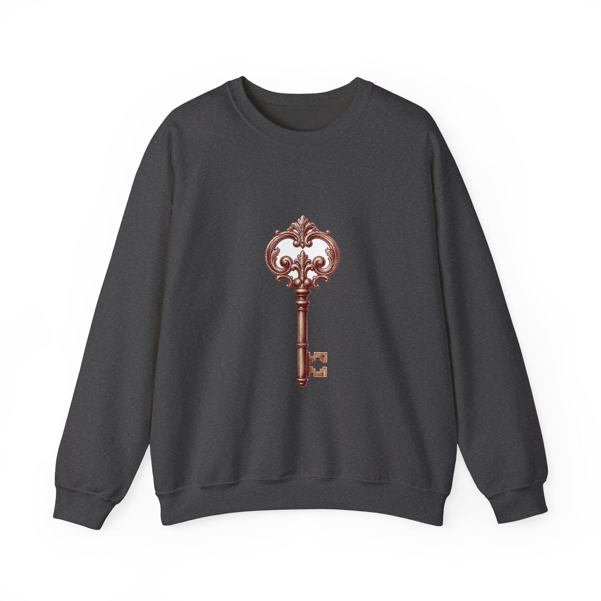 Matching Couple Sweatshirt - Key & Lock Matching Couple Premium Fleece Sweatshirt Hand-Drawn Art His Hers Anniversary Gift - Design A