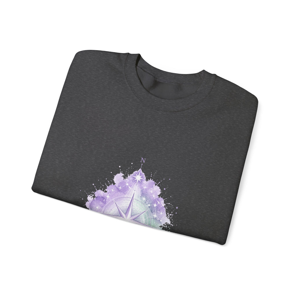 Matching Couple Sweatshirt - Shooting Star & North Star Matching Couple Crewneck Sweatshirt Watercolor Art His Hers Engagement Gift - Design B