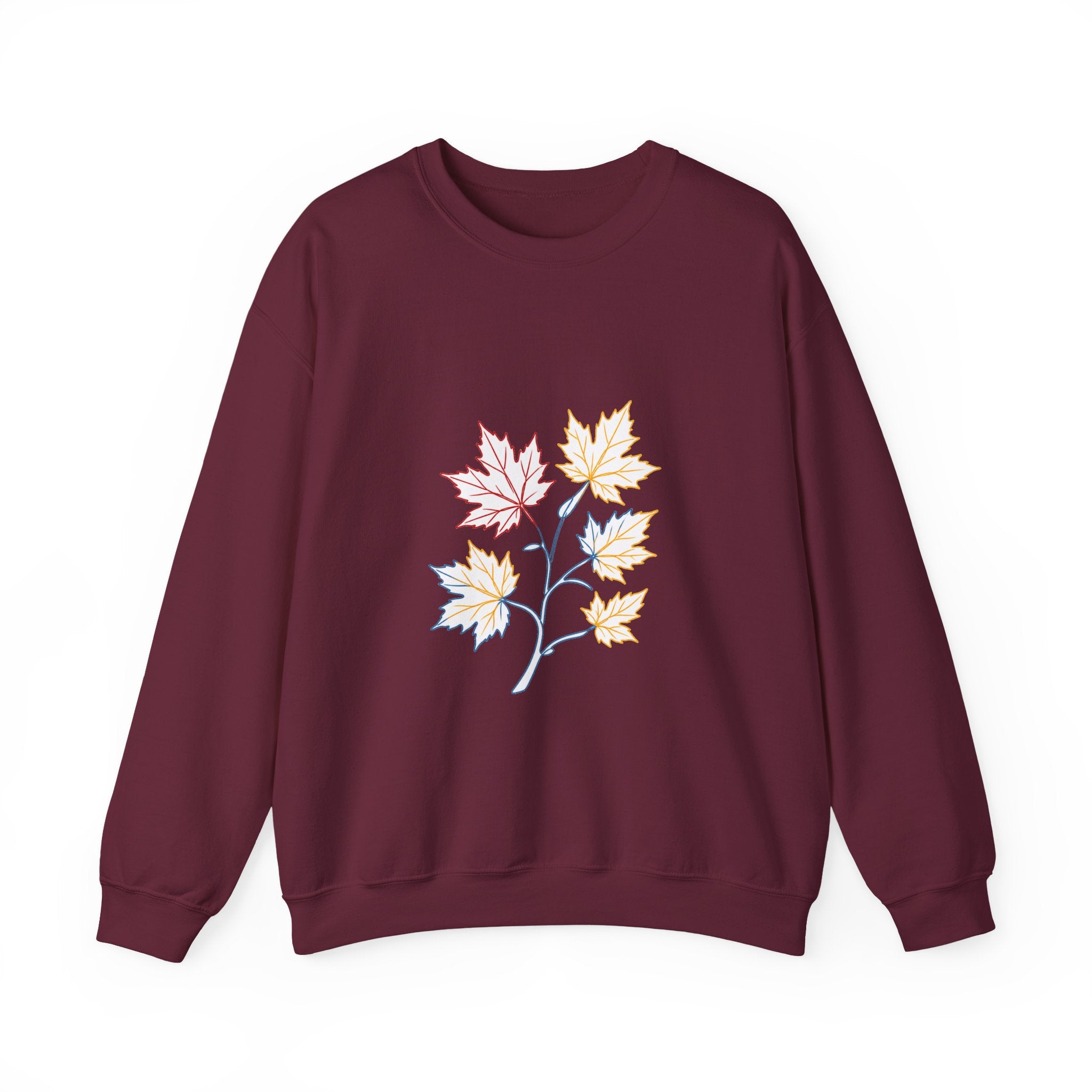 Matching Couple Sweatshirt - Cherry Blossom & Maple Leaf Matching Couple Comfort Colors Crew Minimalist Art His Hers Christmas Gift - Design B