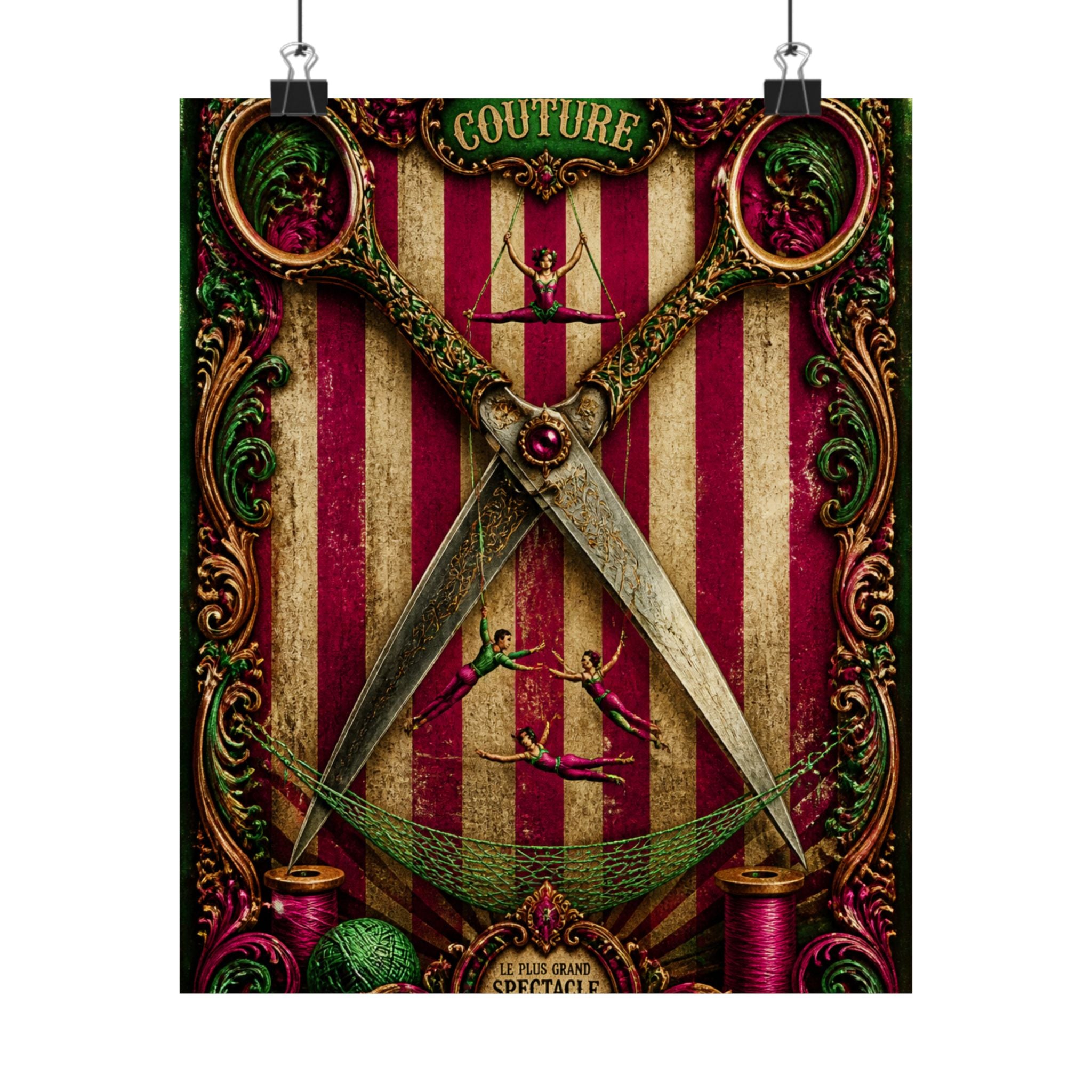Giant Scissors Trapeze Wall Art Poster 18×24 Baroque Home Office Decor Maximalist Print
