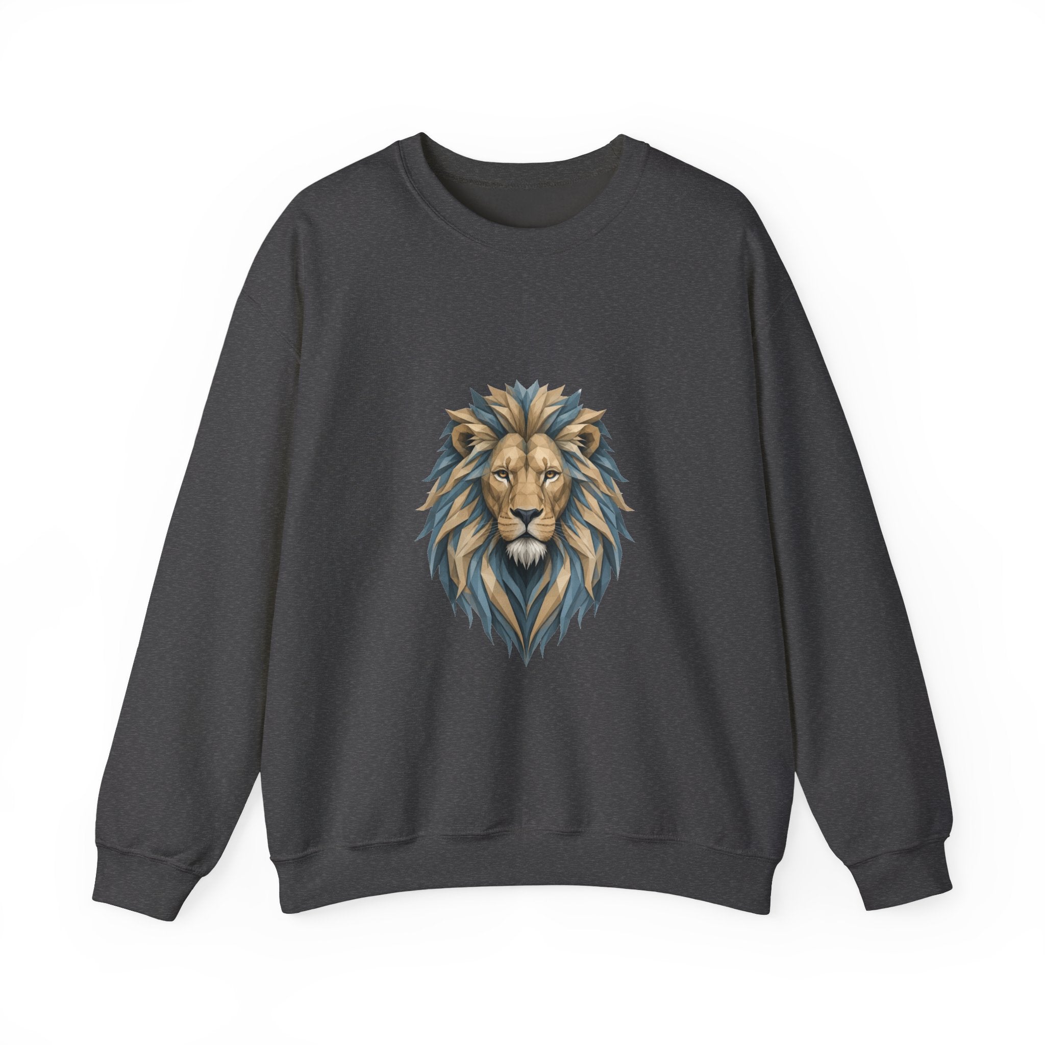 Matching Couple Sweatshirt - Lion & Lamb Matching Couple Crewneck Sweatshirt Geometric Art His Hers Couple Gift - Design A