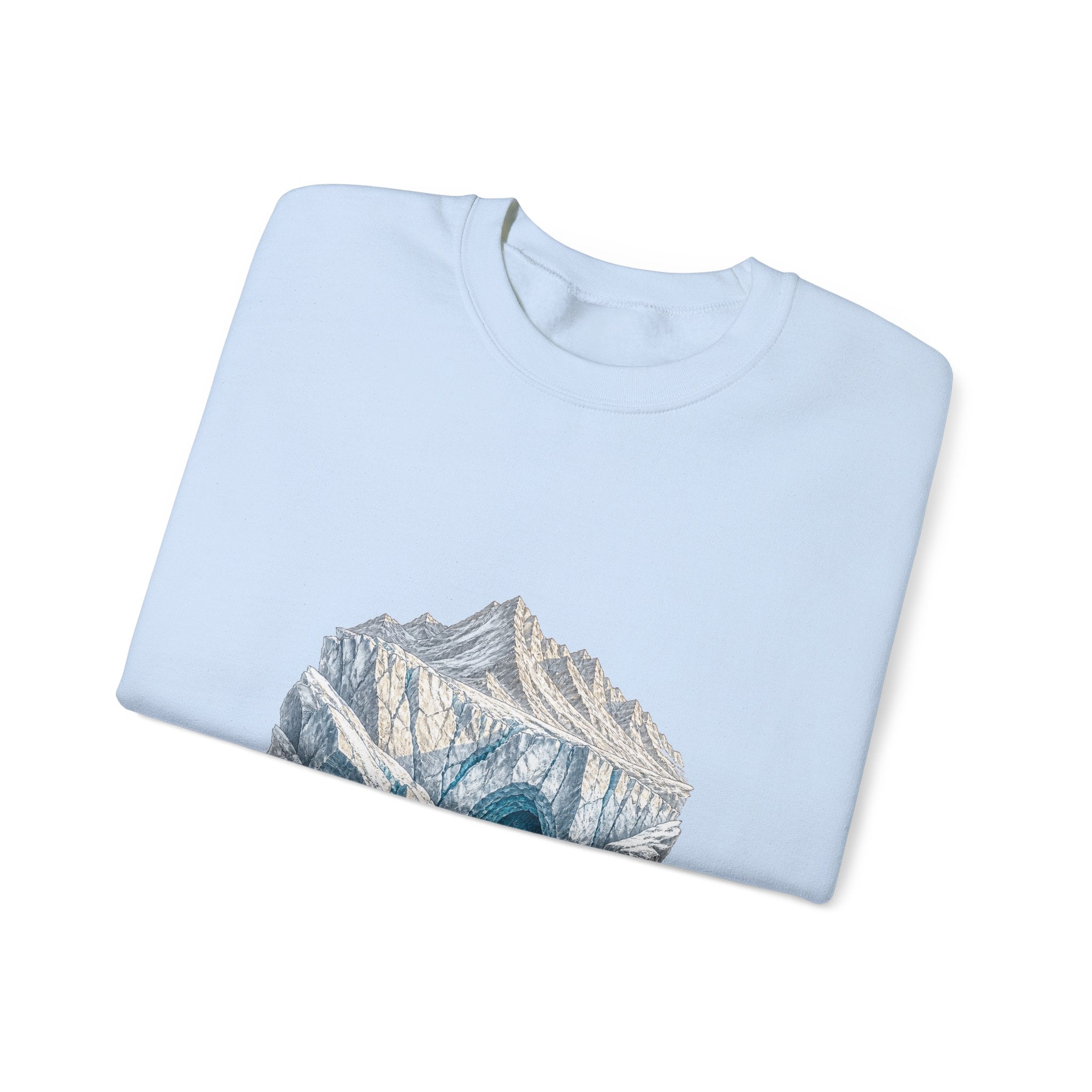 Matching Couple Sweatshirt - Volcano & Glacier Matching Couple Comfort Colors Crew Hand-Drawn Art His Hers Anniversary Gift - Design B