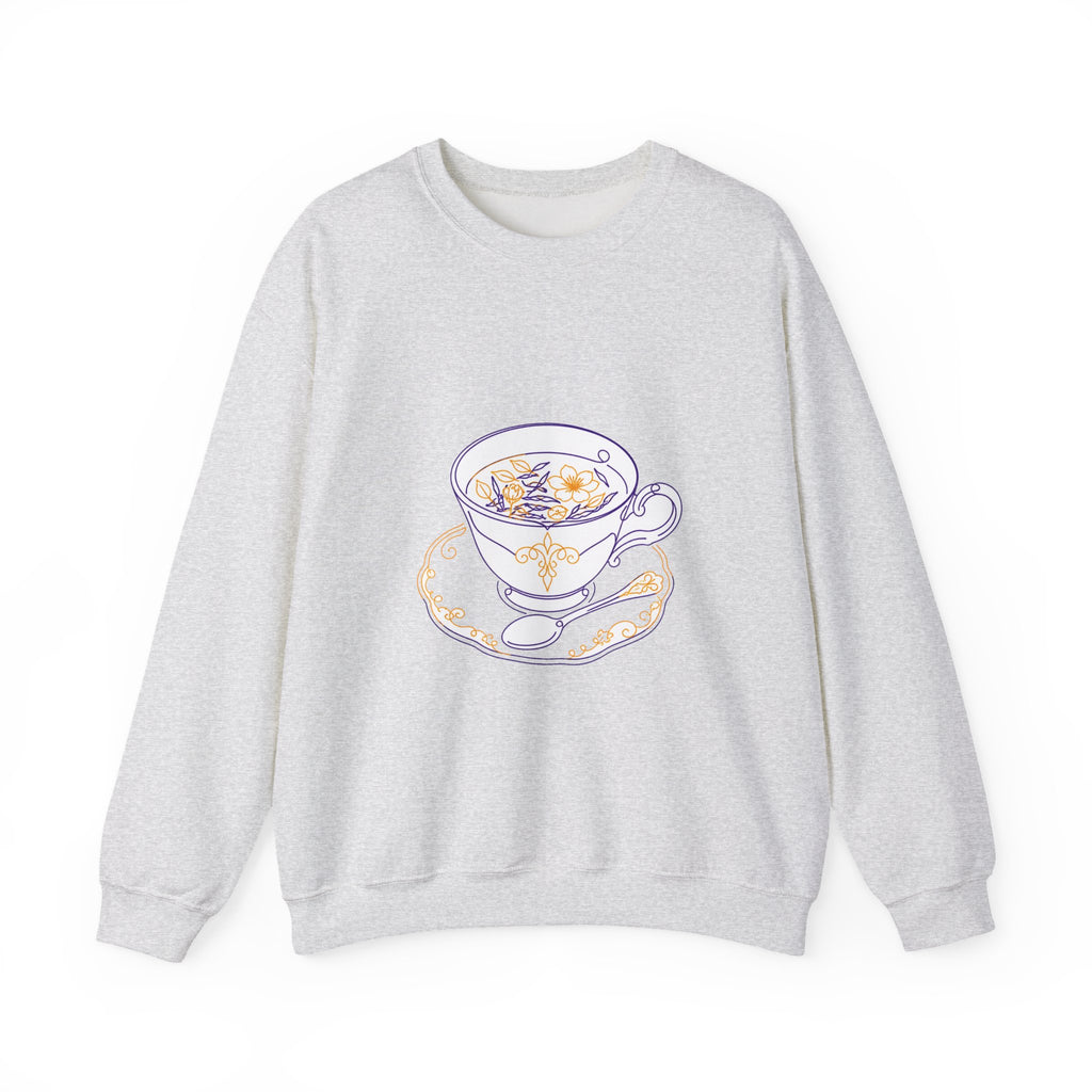 Matching Couple Sweatshirt - Coffee & Tea Matching Couple Crewneck Sweatshirt Minimalist Art His Hers Valentine Gift - Design B