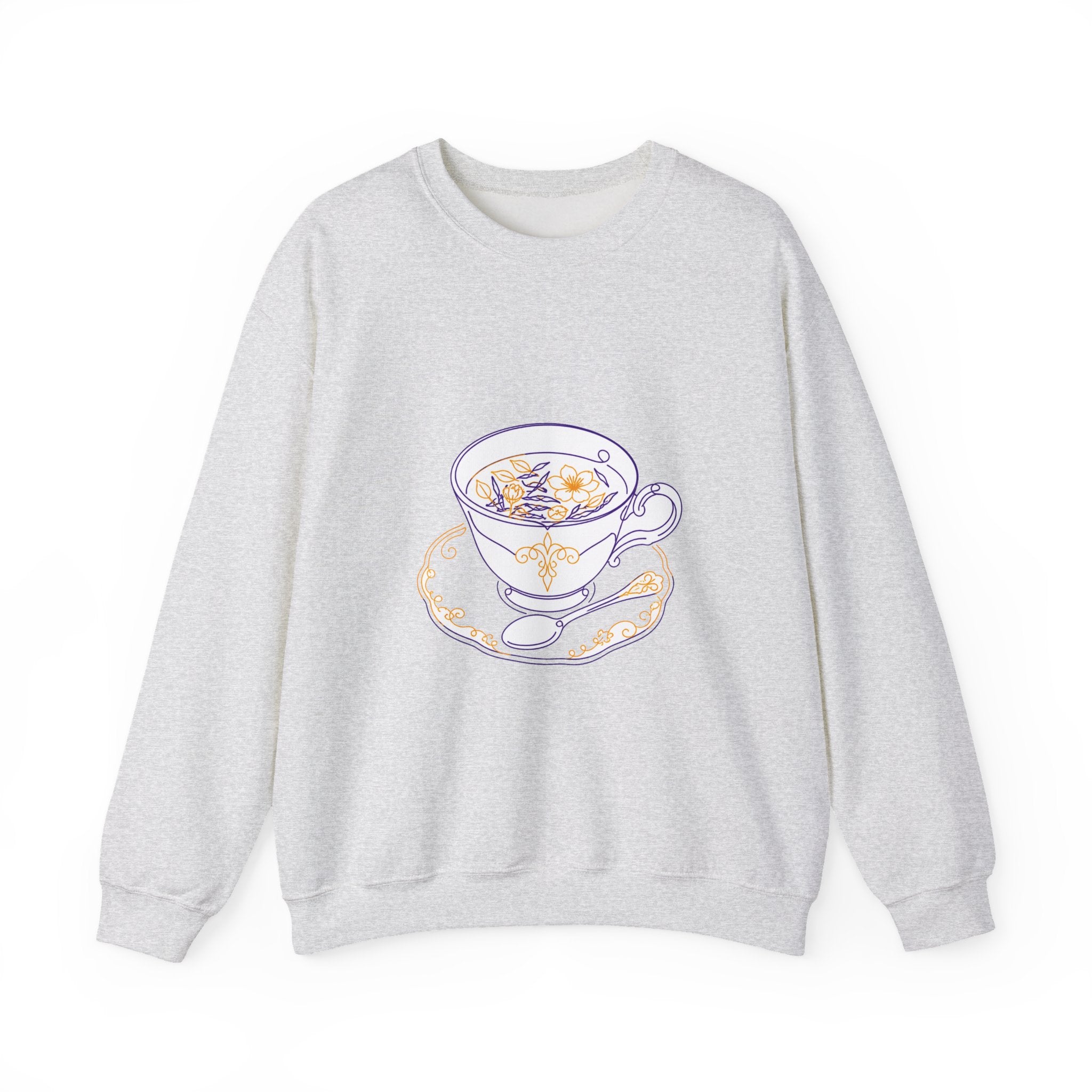 Matching Couple Sweatshirt - Coffee & Tea Matching Couple Crewneck Sweatshirt Minimalist Art His Hers Valentine Gift - Design B