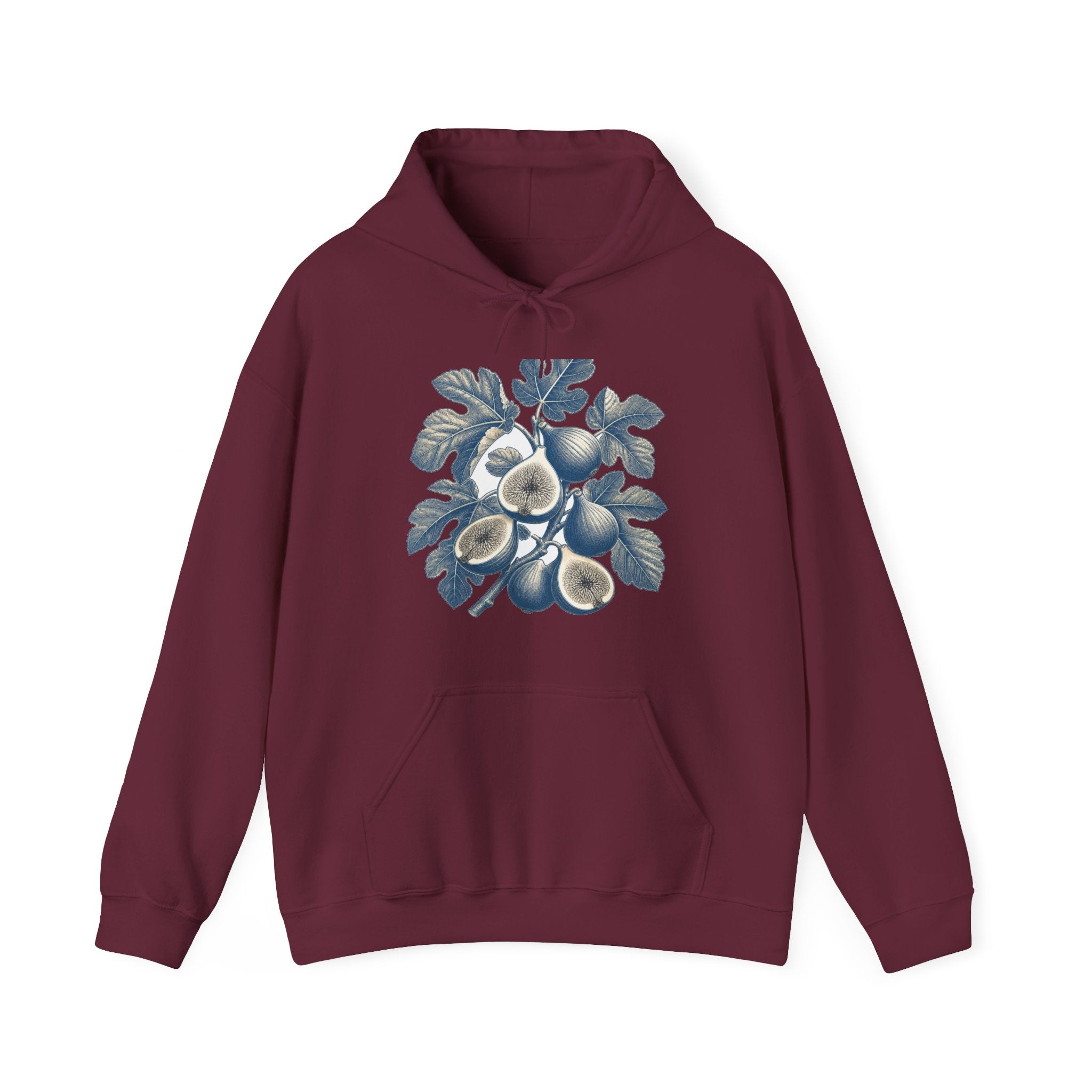 Matching Couple Sweatshirt - Olive Branch & Fig Matching Couple Hooded Sweatshirt Vintage Art His Hers Wedding Gift - Design B