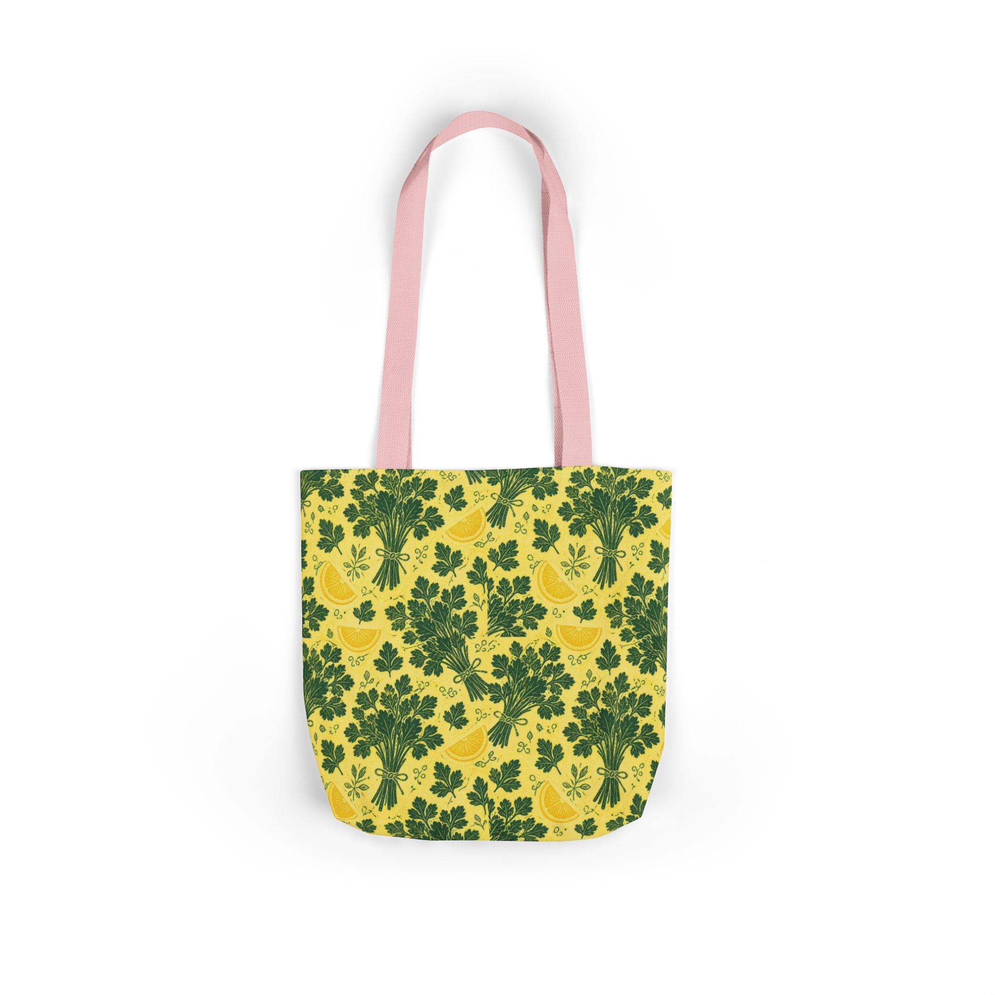 Fresh Parsley Canvas Tote Bag Mediterranean Kitchen Linocut Design Italian Cottagecore Gift