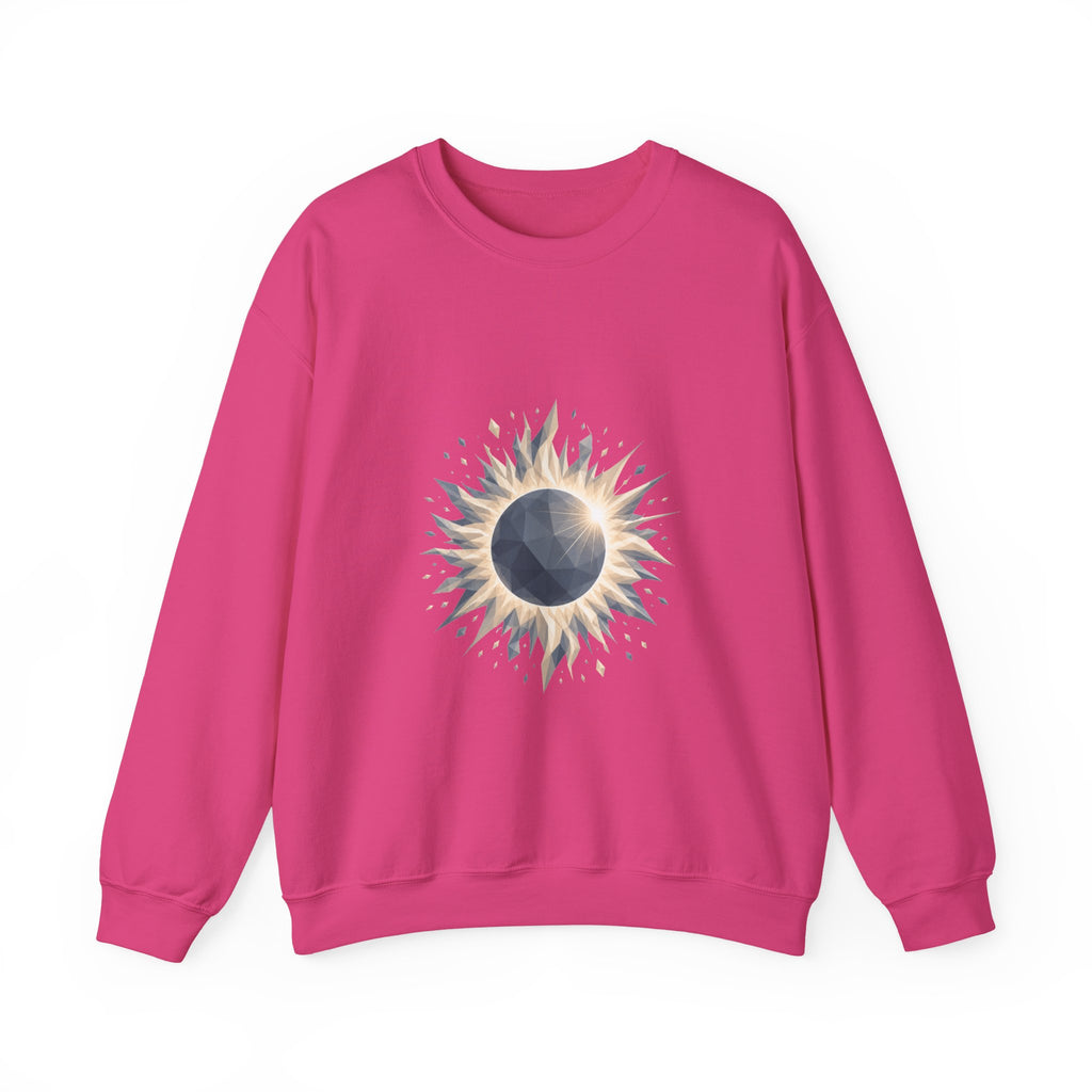 Matching Couple Sweatshirt - Solar & Lunar Eclipse Matching Couple Premium Fleece Sweatshirt Geometric Art His Hers Love Gift - Design A
