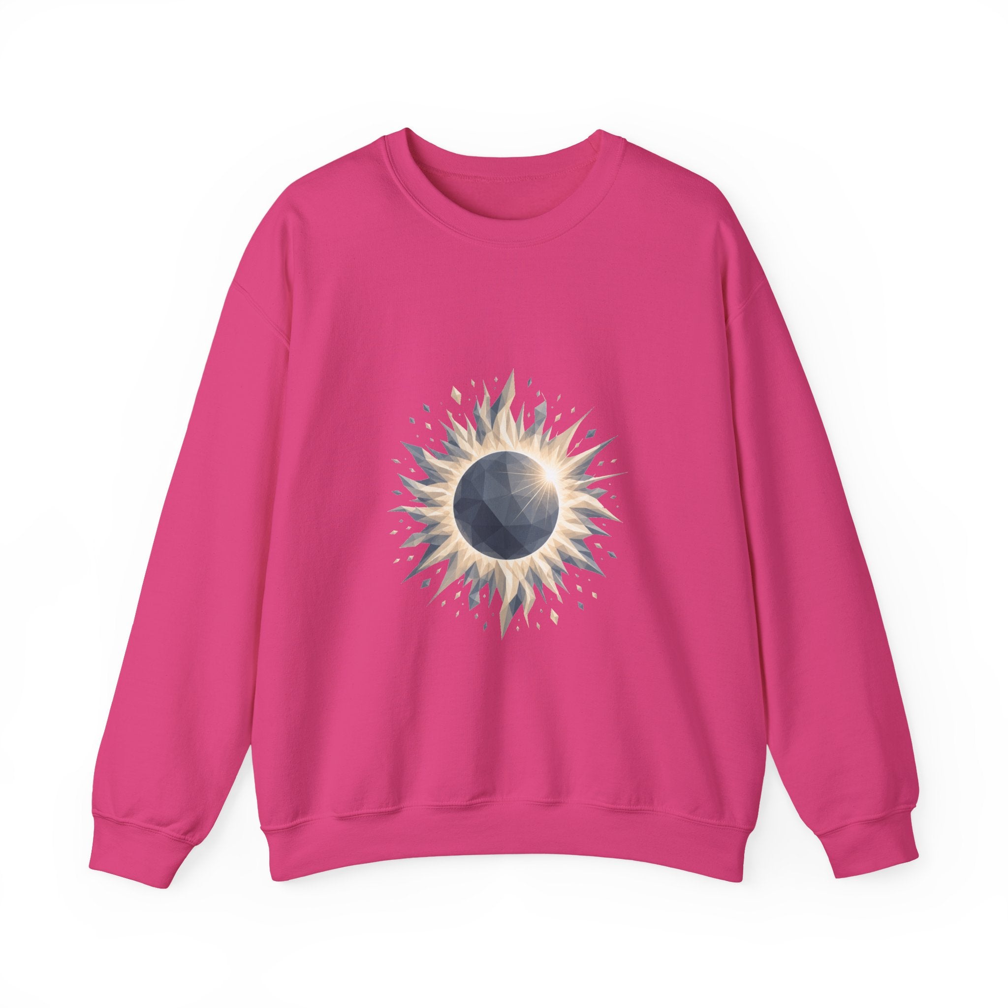 Matching Couple Sweatshirt - Solar & Lunar Eclipse Matching Couple Premium Fleece Sweatshirt Geometric Art His Hers Love Gift - Design A