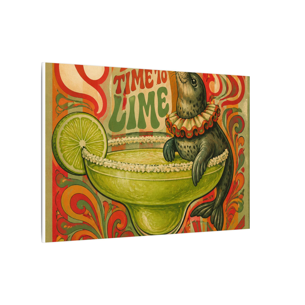 Margarita Balancing Seal Wall Art Canvas 16×20 Psychedelic Cafe Decor Maximalist Print