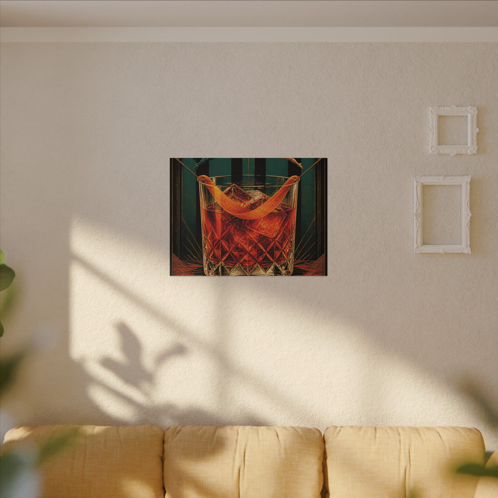 Negroni Trapeze Act Wall Art Canvas 24×36 Art Deco Bar Area Decor Maximalist Print