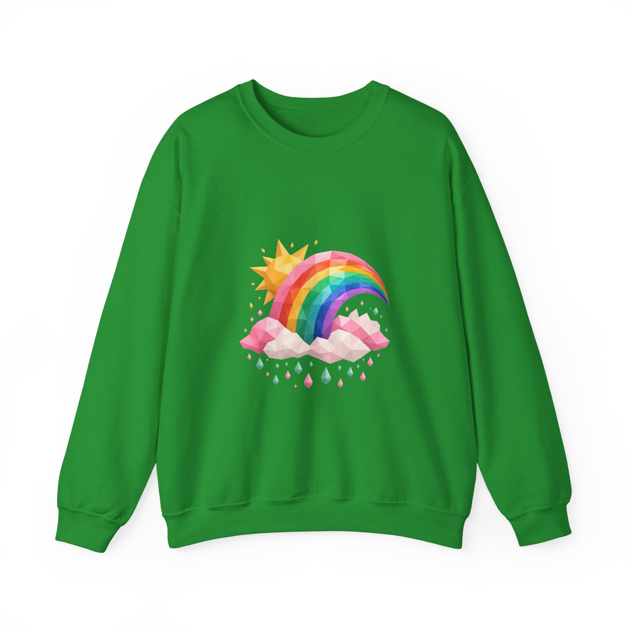 Matching Couple Sweatshirt - Storm & Rainbow Matching Couple Comfort Colors Crew Geometric Art His Hers Love Gift - Design B