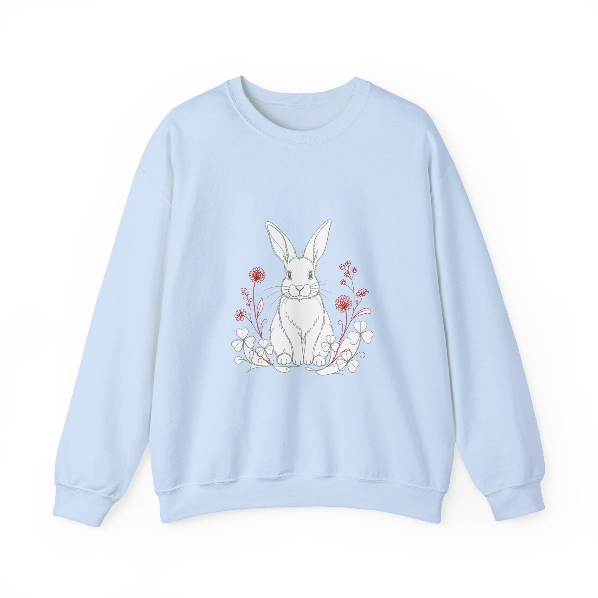 Matching Couple Sweatshirt - Fox & Rabbit Matching Couple Crewneck Sweatshirt Minimalist Art His Hers Valentine Gift - Design B