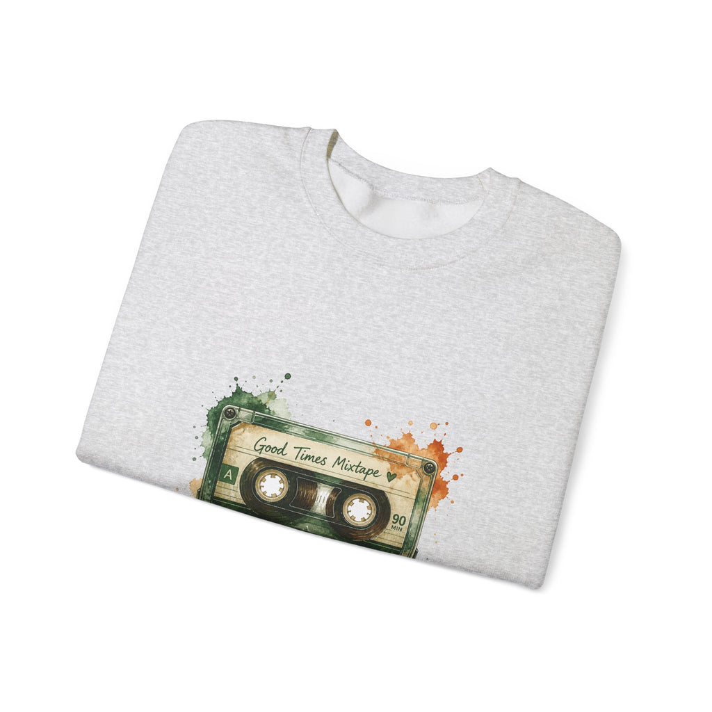 Matching Couple Sweatshirt - Vinyl & Cassette Matching Couple Premium Fleece Sweatshirt Watercolor Art His Hers Birthday Gift - Design B