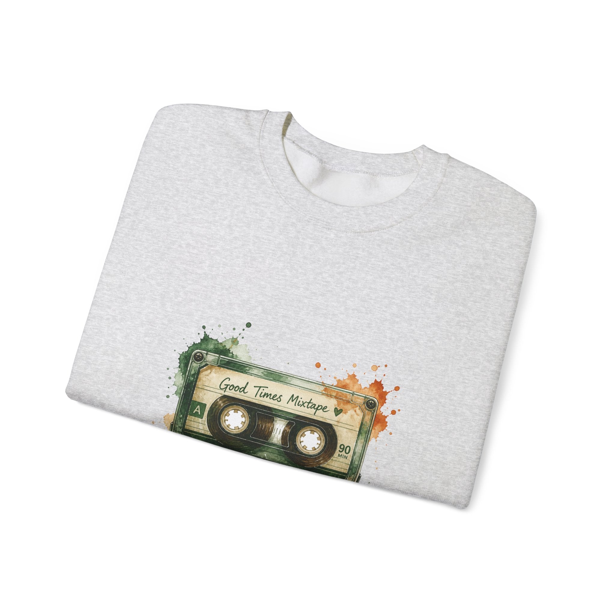 Matching Couple Sweatshirt - Vinyl & Cassette Matching Couple Premium Fleece Sweatshirt Watercolor Art His Hers Birthday Gift - Design B