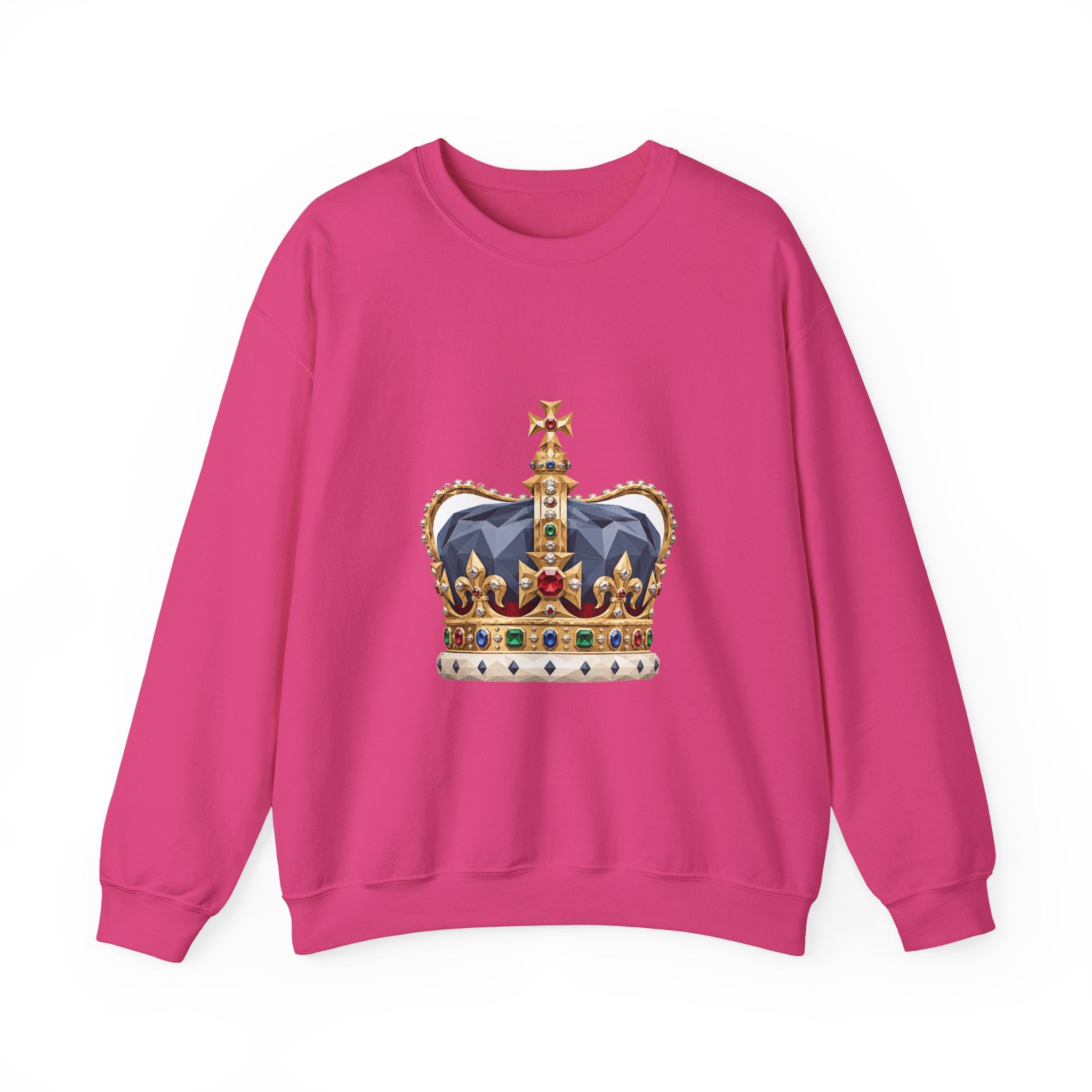 Matching Couple Sweatshirt - Crown & Shield Matching Couple Crewneck Sweatshirt Geometric Art His Hers Couple Gift - Design A