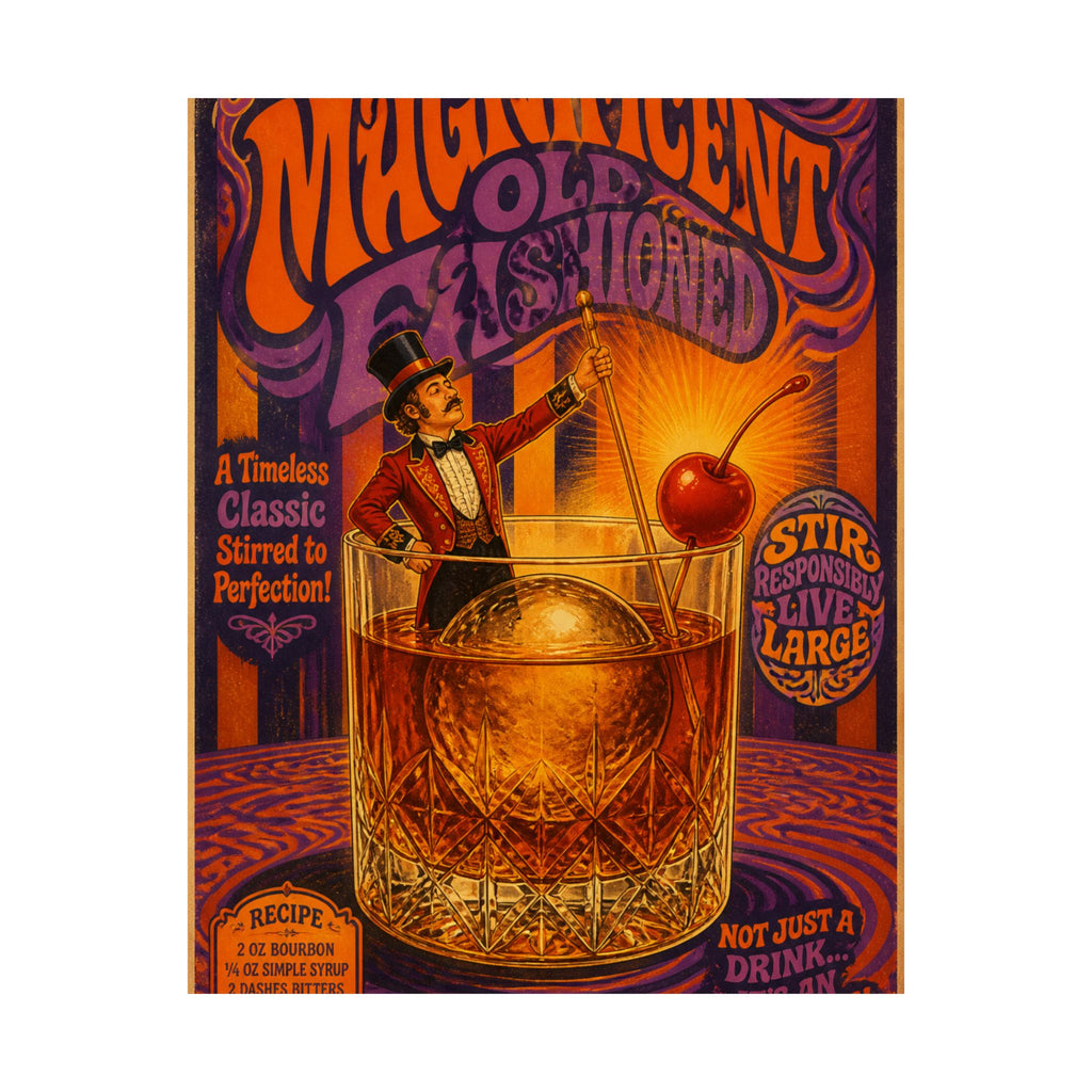 Old Fashioned Ringmaster Wall Art Poster 18×24 Psychedelic Cafe Decor Maximalist Print